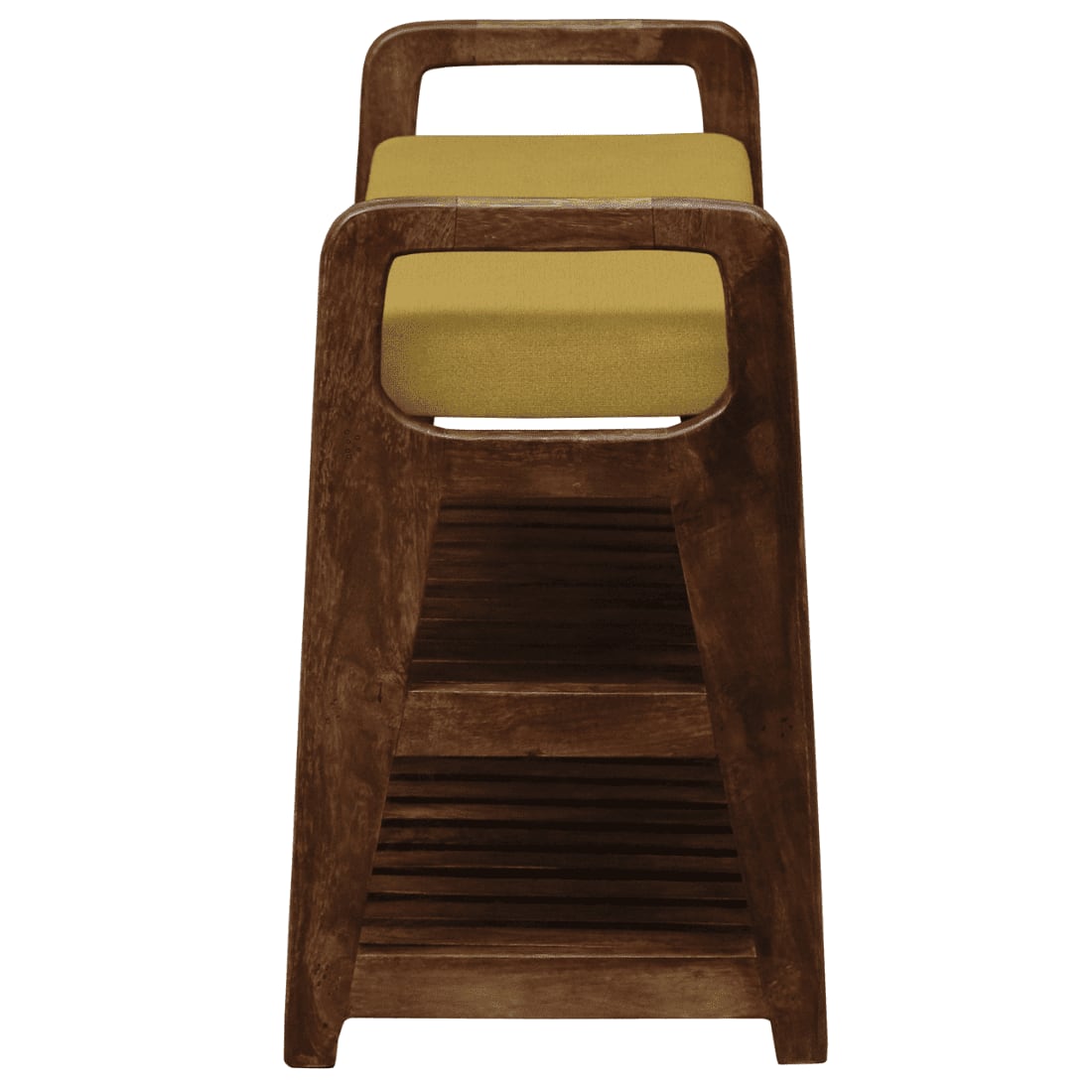 Holmsvik Solid Wood Shoe Rack with Seating in Walnut Brown finish