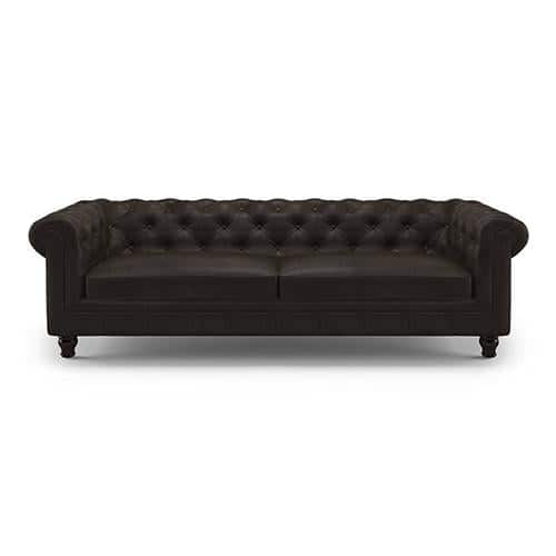 Winchester 3 Seater Leatherette Sofa in Chocolate Colour
