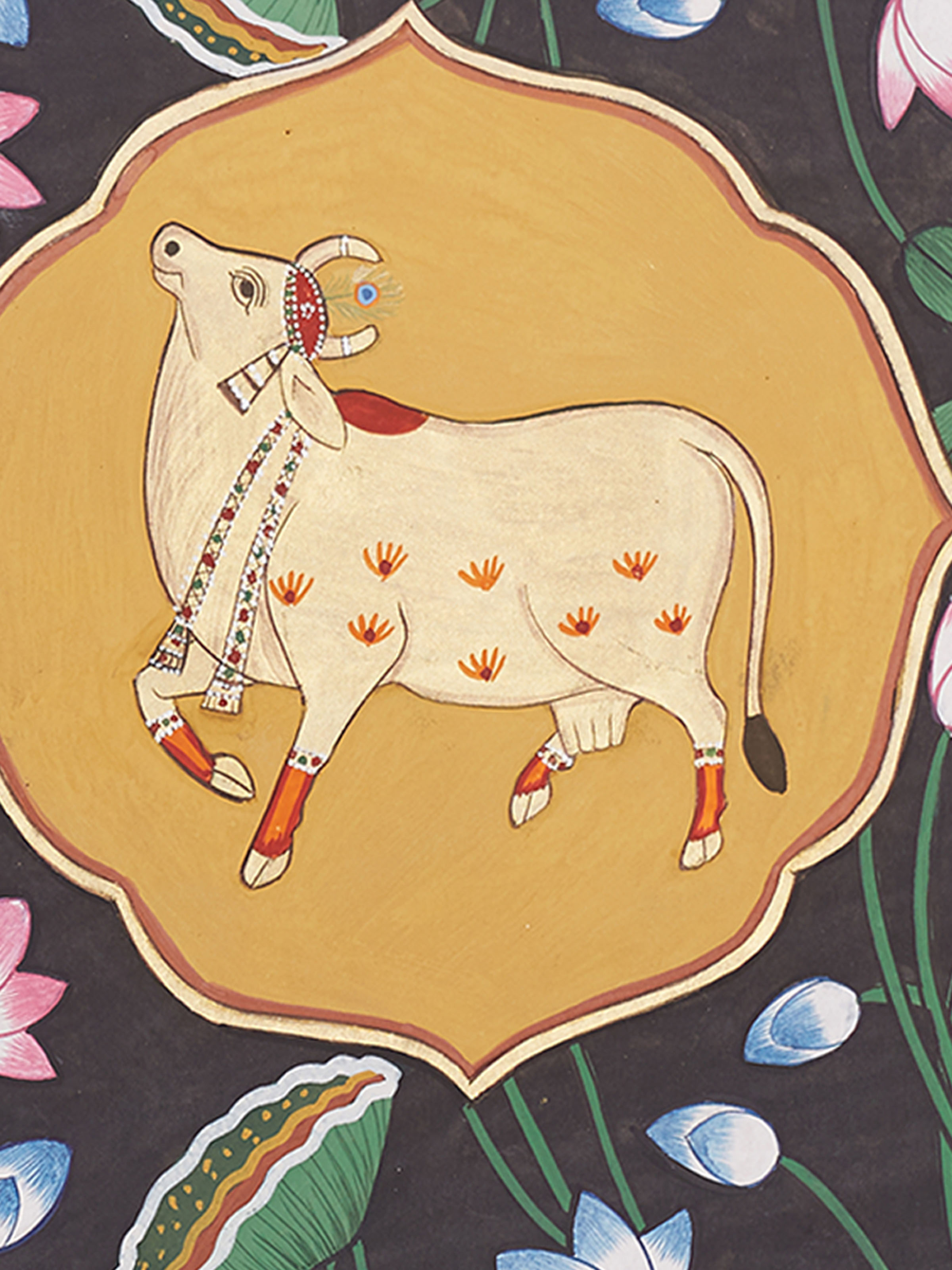 Cow Kamal Talai Pichwai Painting