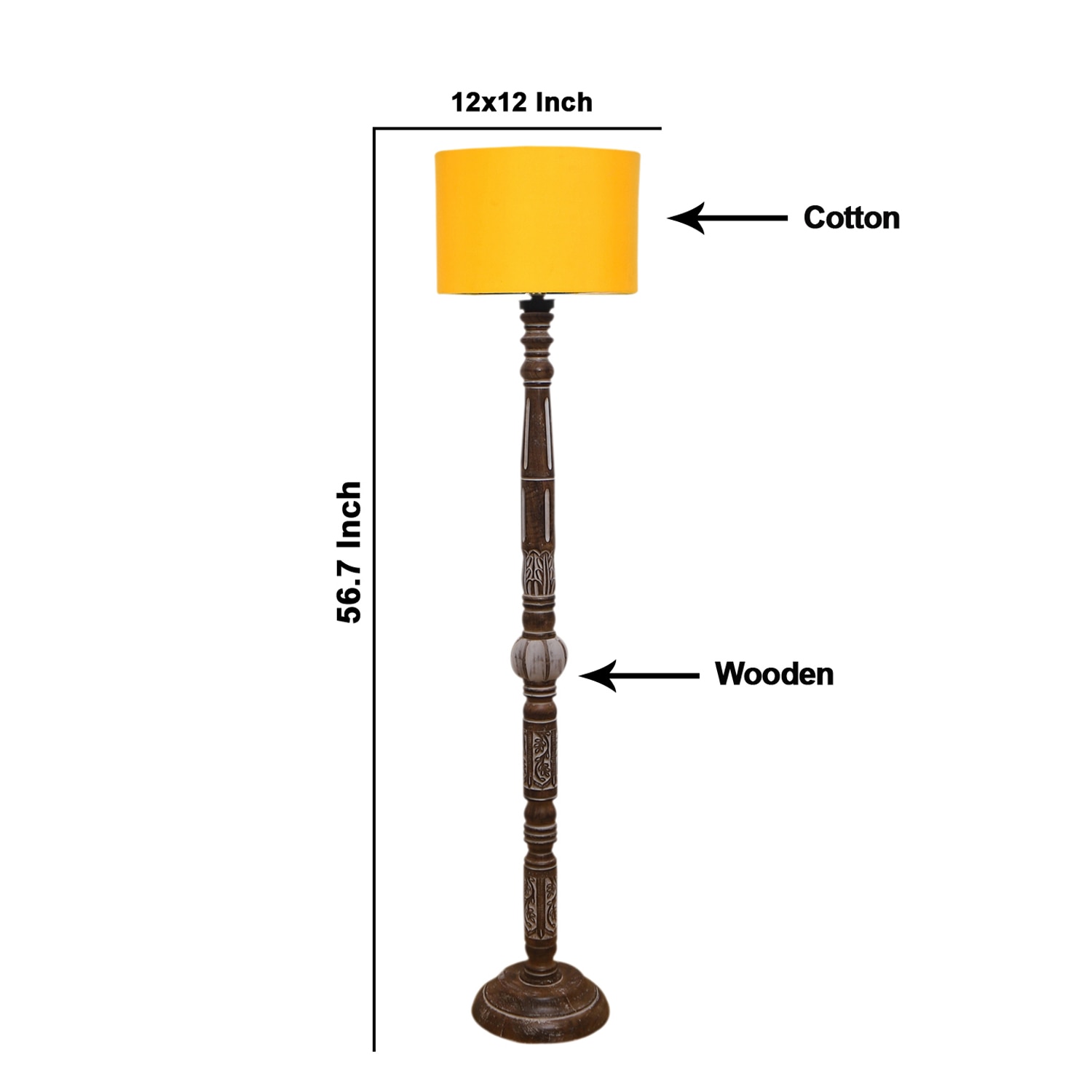 Devansh Wooden Floor Lamp