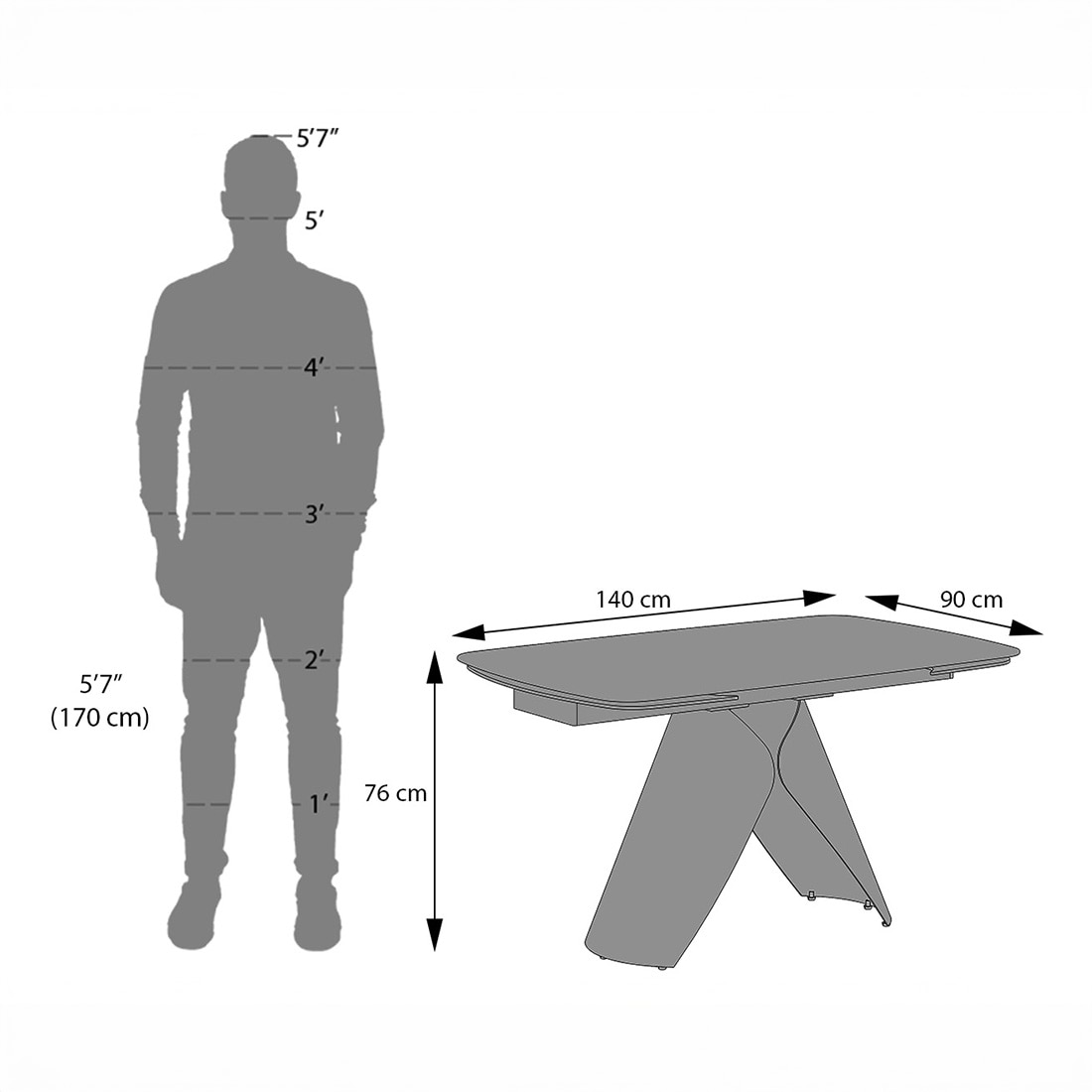 Aeris Ceramic 4 To 6 Seater Extendable Dining Table With Tulip Dining Chair