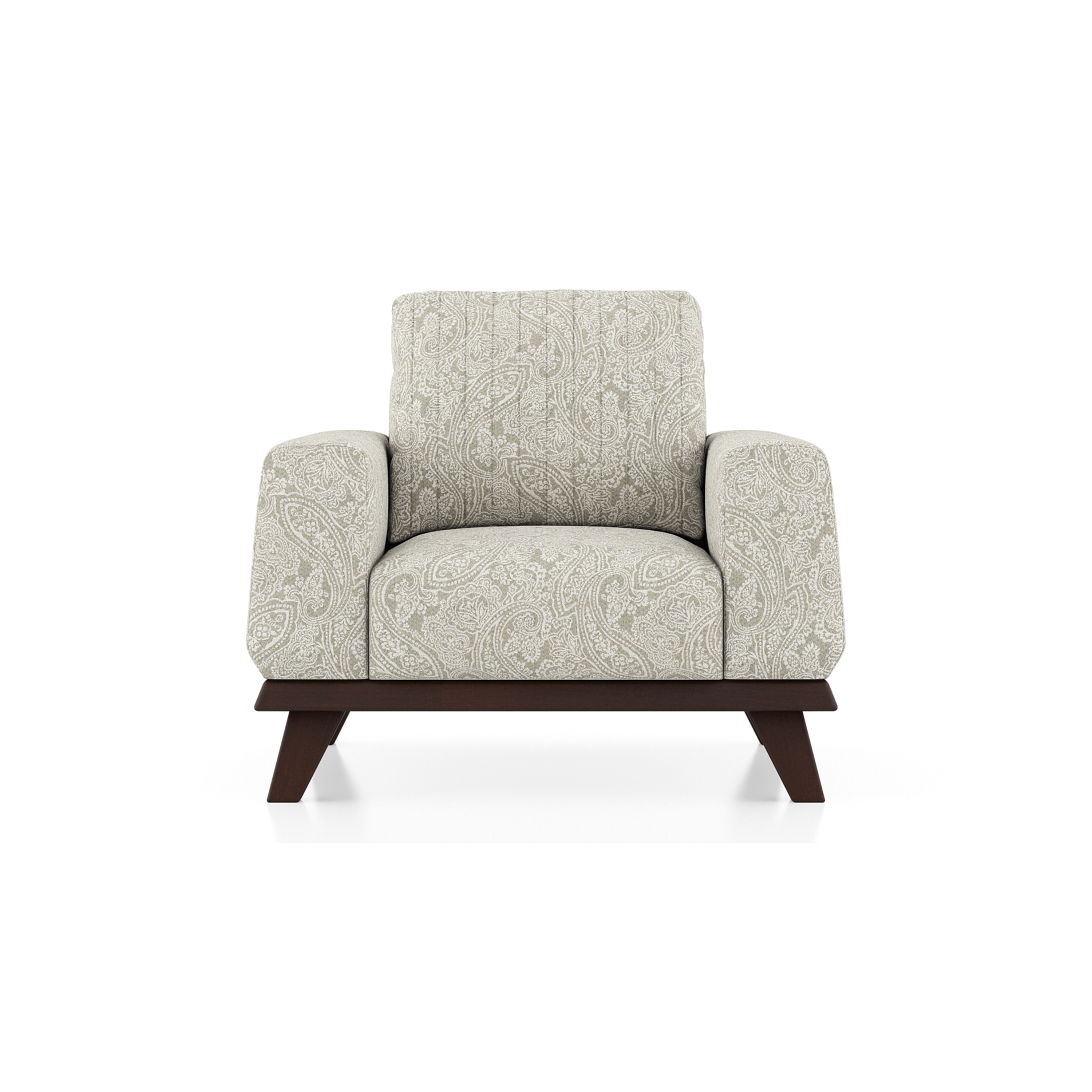 Granada Essential 1 Seater Fabric Sofa In Monochrome Paisley Colour - Urban Ladder