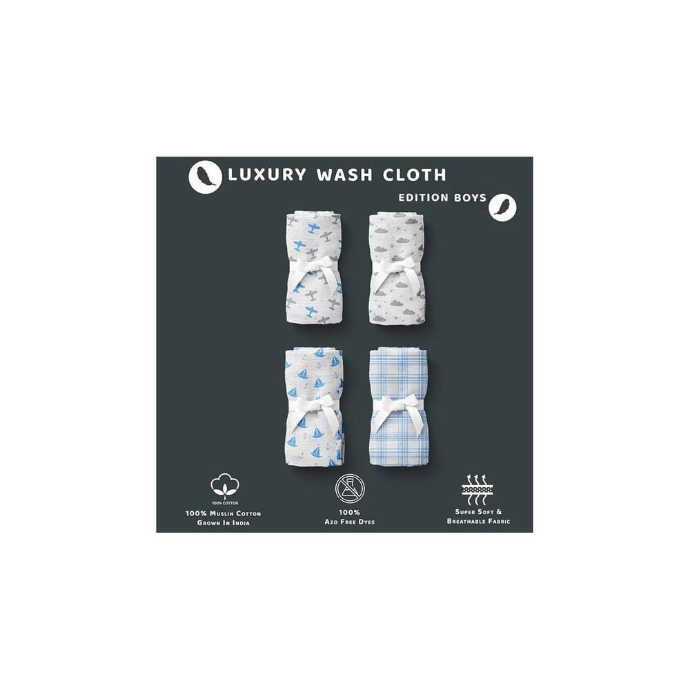 Lyra Stainless Steel Baby Cradle with Mosquito Net Clouds &Checks