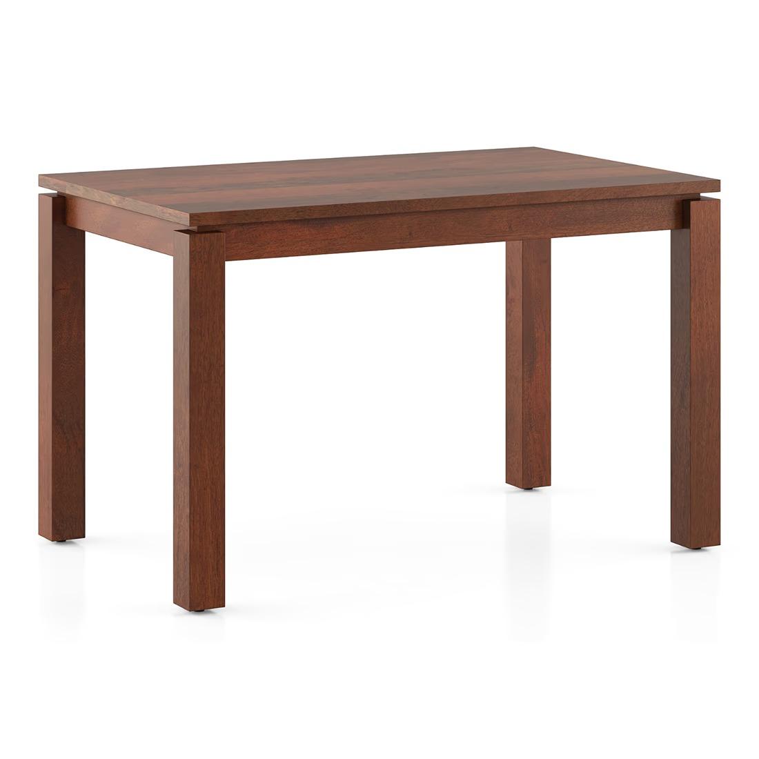 Atlas Solid Wood 4 Seater Dining Table In Honey Finish with set of 4 Ludo upholstered dining chair in Shitake Beige fabric