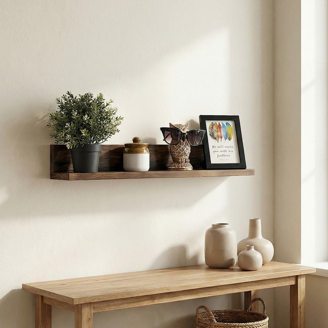 Karl Wooden Wall Shelf Organiser - Symplify