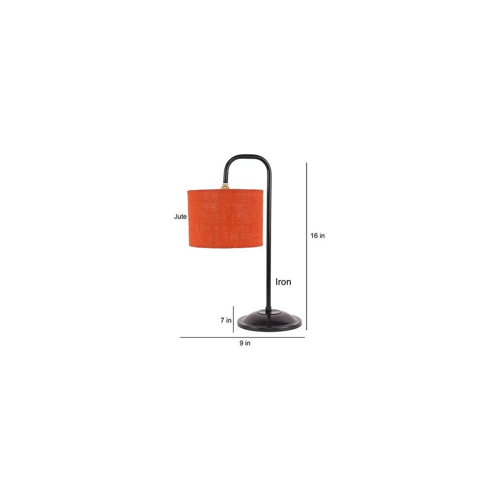 Payton Orange Jute Shade Iron Table Lamp