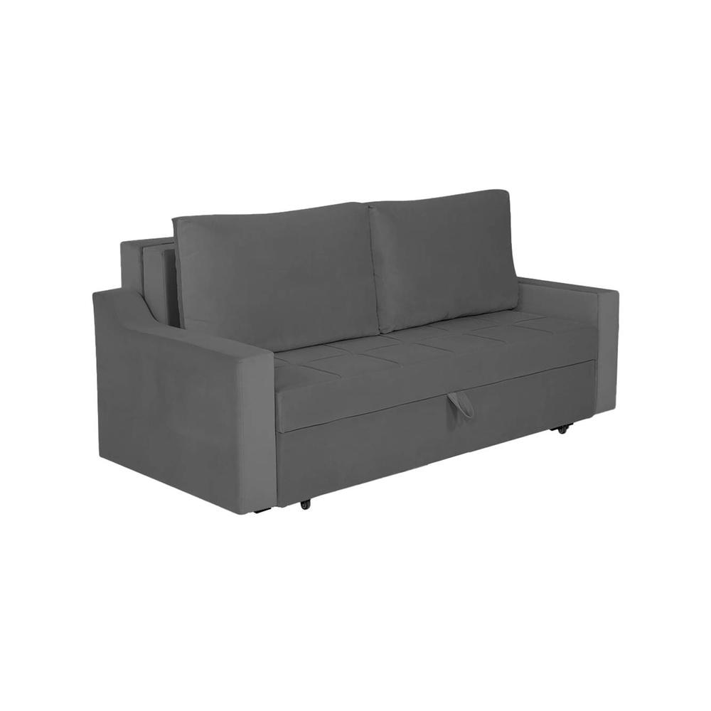 Step 3 Pull Out Sofa Cum Bed In Dark Grey Colour