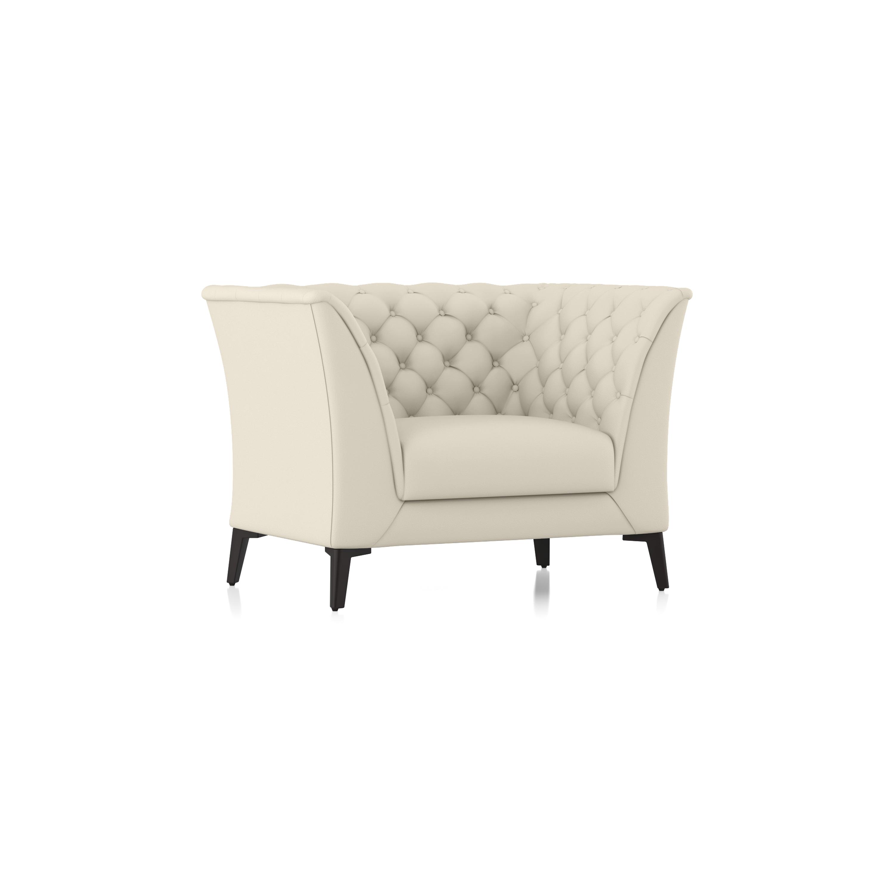 Weston 1 Seater Half Leather Sofa In Creme Fraiche Italian Leather