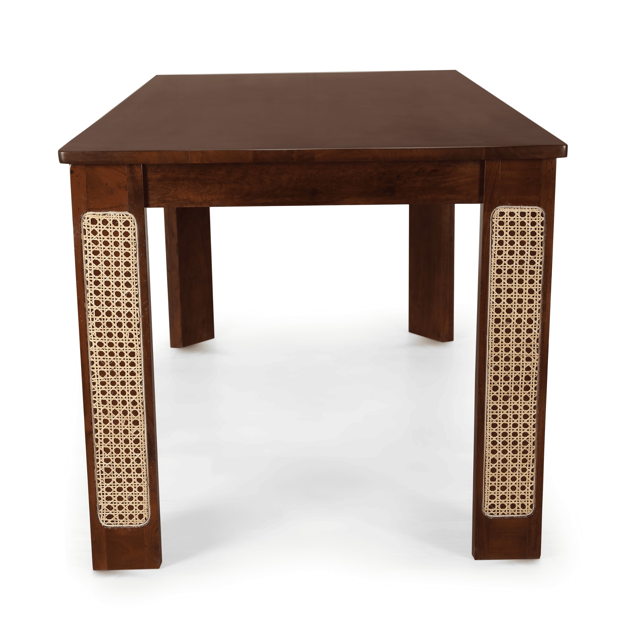 Globally Indian Sheesham Wood 6 Seater Dining Table Set With 6 Cane Backrest  Solid Wood Chair