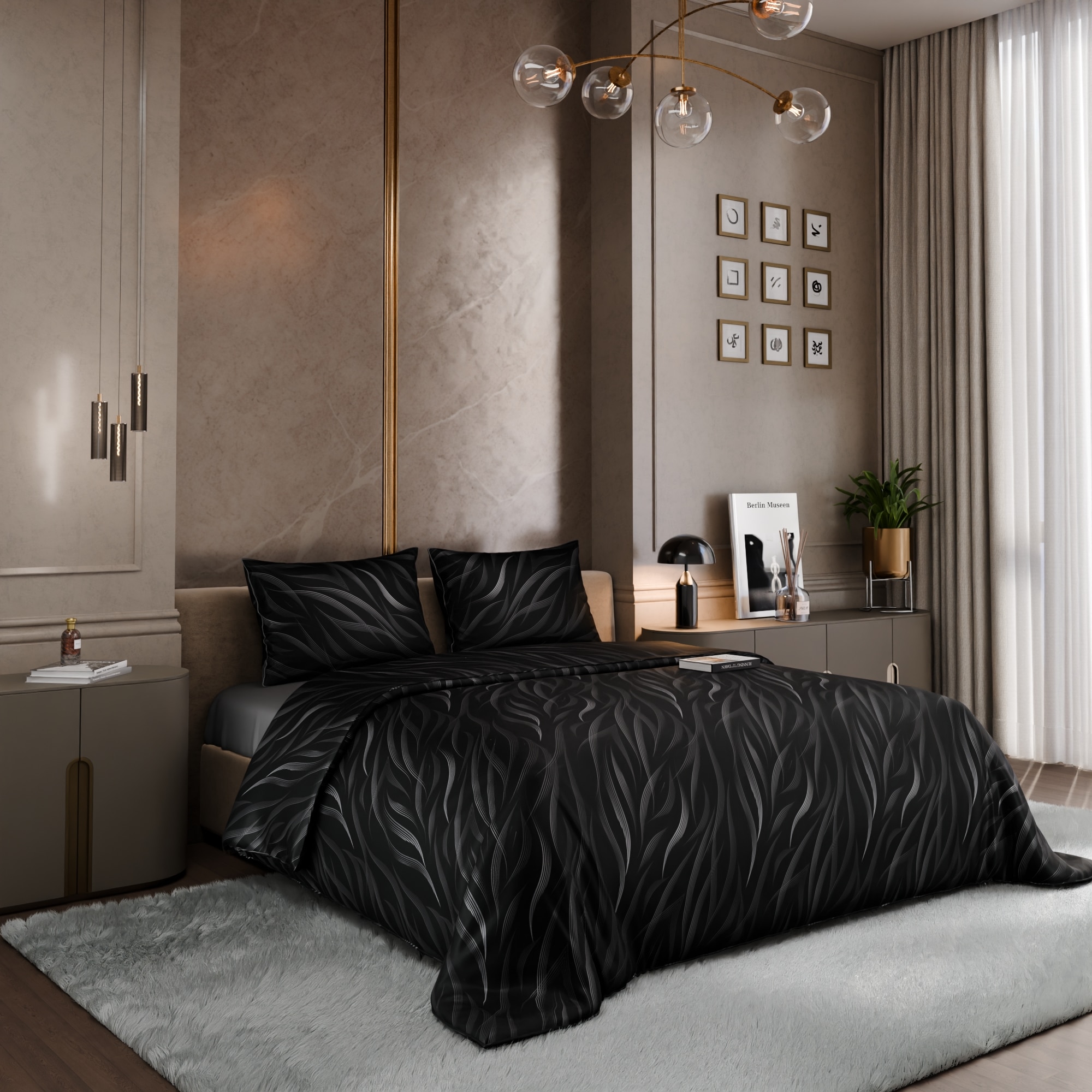 Stoa Paris Satin Comforter King Size with 2 Pillow Covers, 300TC Comforter Set Covers, Moonlight Whisper - Stoa Paris