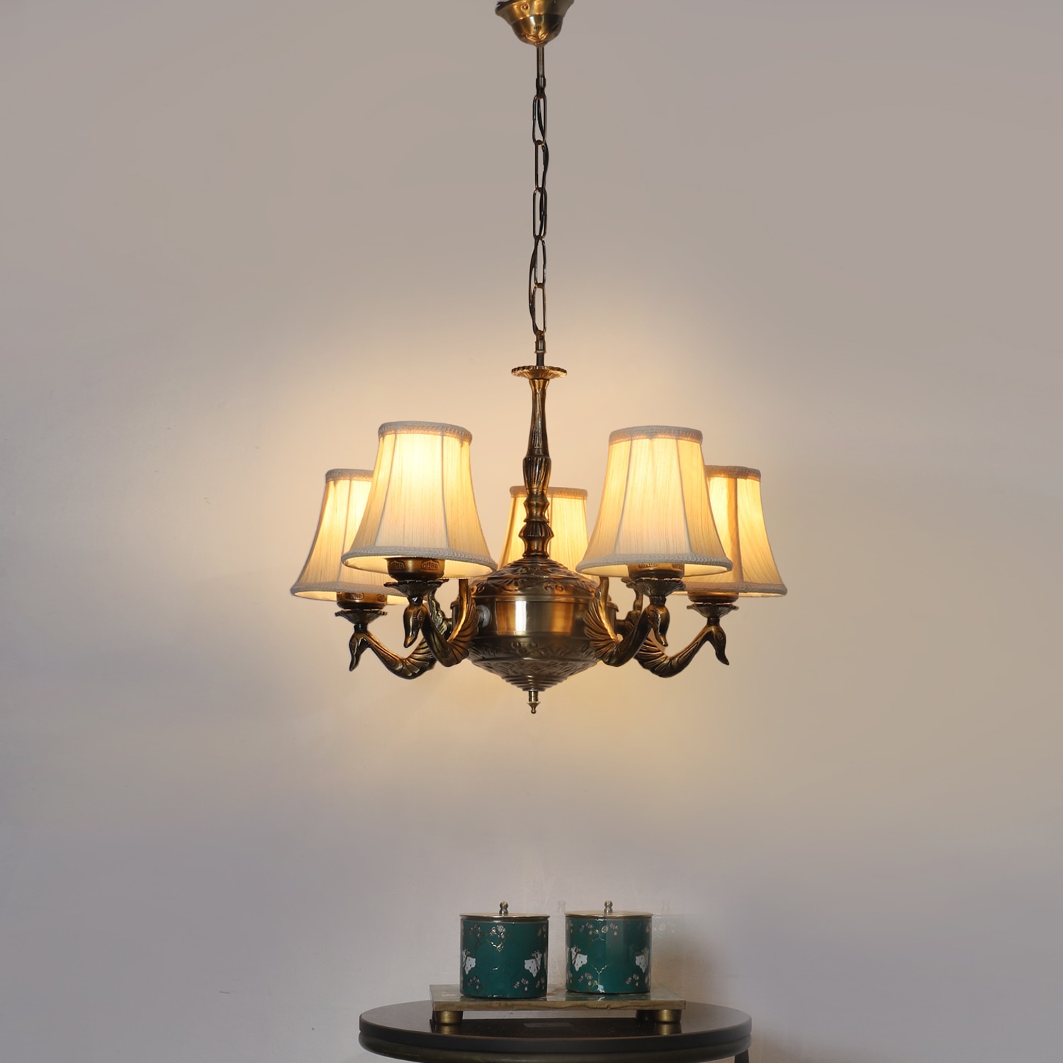 Devansh Gold Wall Mounted Lamp With Black Cotton Shade