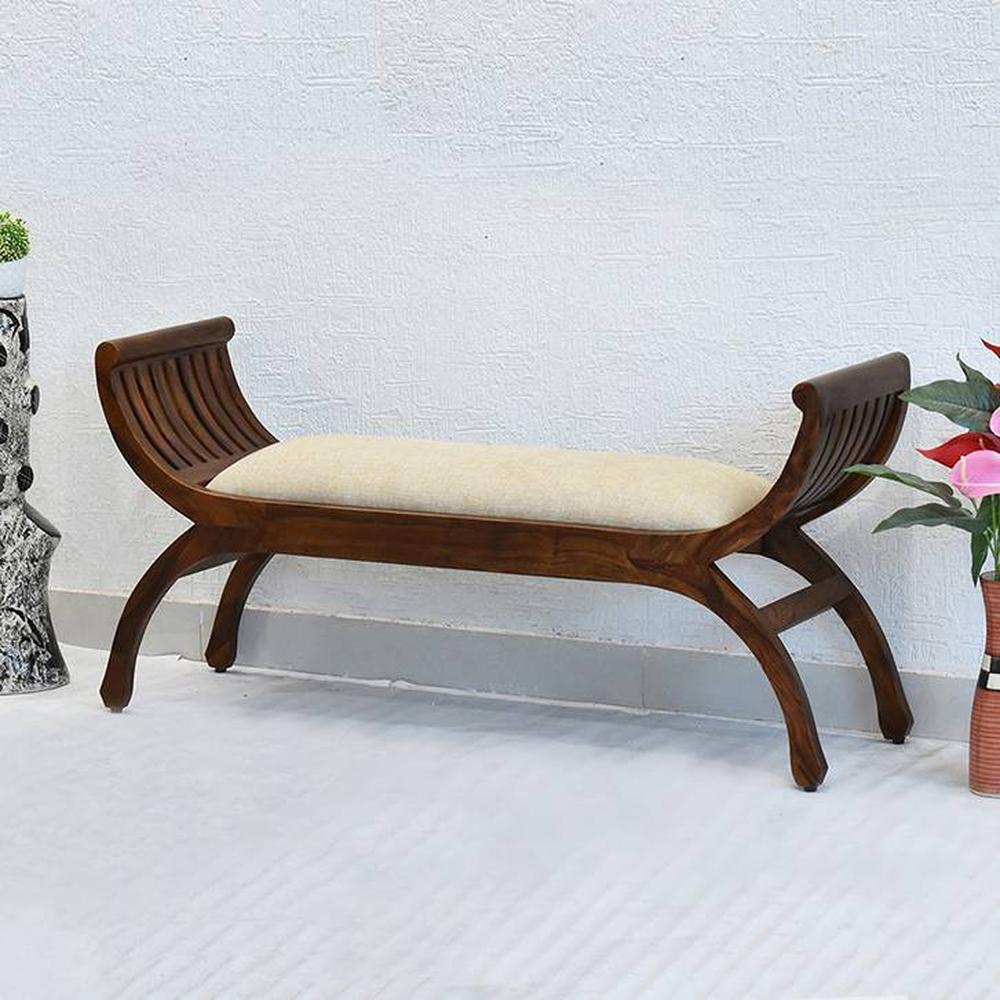 Vanalen  Sheesham Wood Bench In Walnut Finish