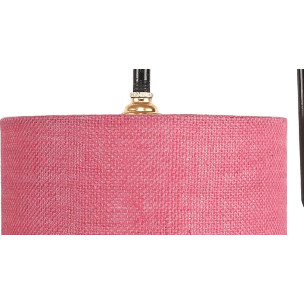 Gracie Pink Jute Shade Iron Table Lamp