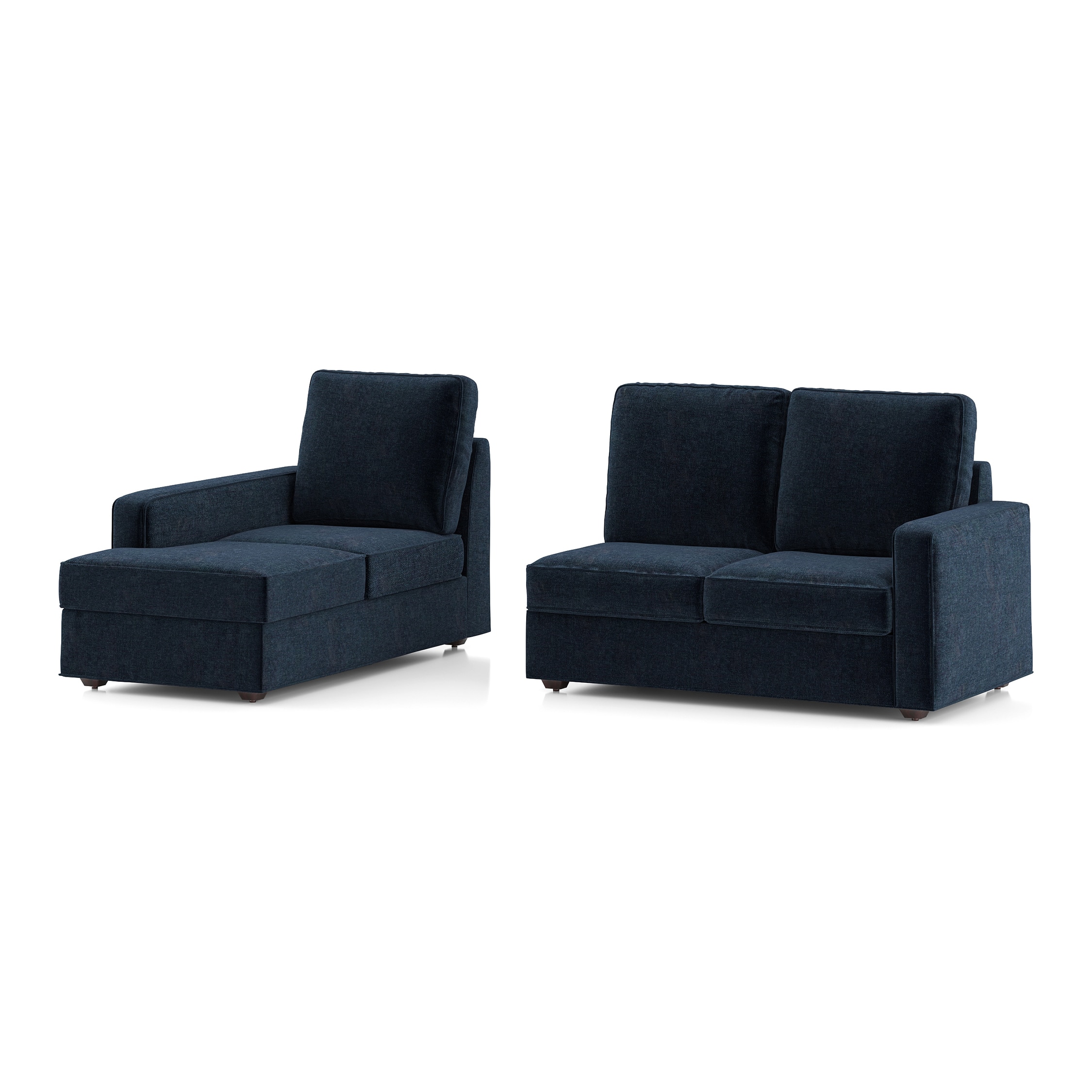 Apollo Sofa (Colour : Cobalt, Cushion : Soft, Back Type : High Back, Seating Capacity : Left Aligned 2 Seater + Left Aligned Chaise + Ottoman)
