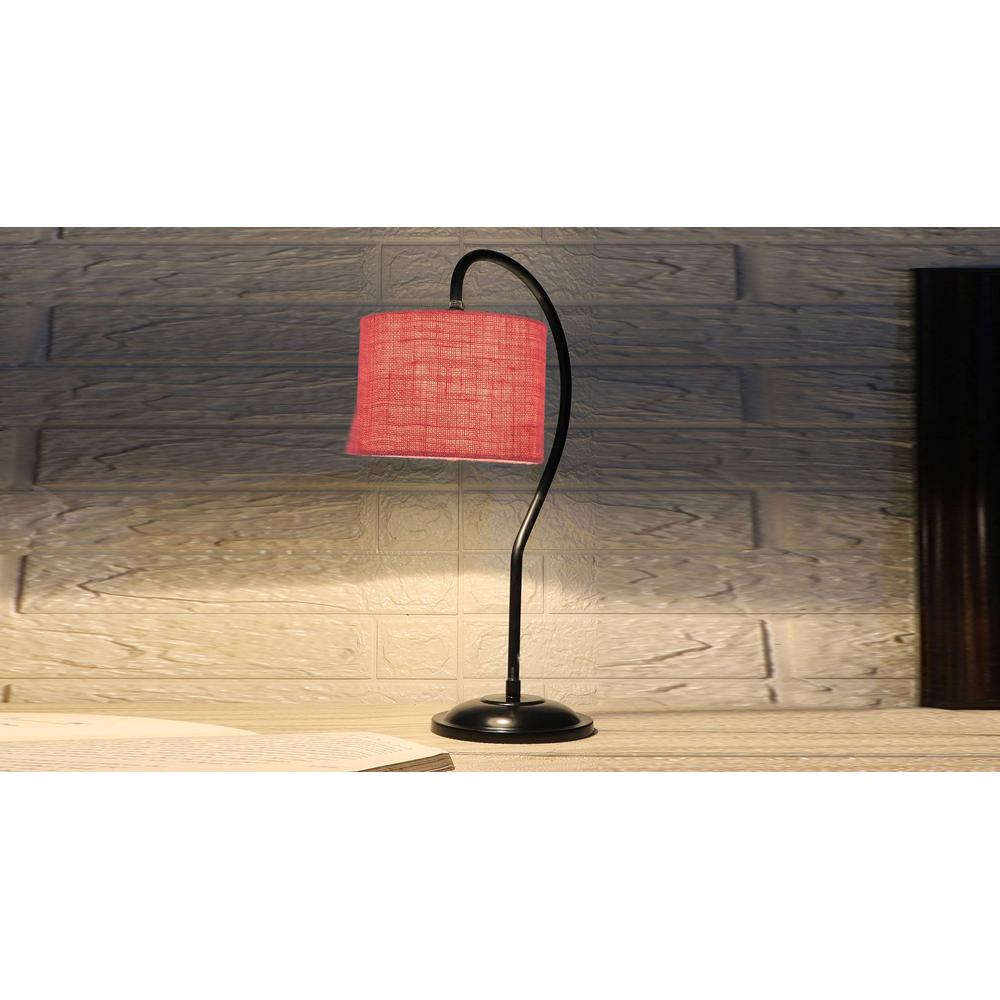 Pink Jute Curvy table lamp with Iron Base (SP10)