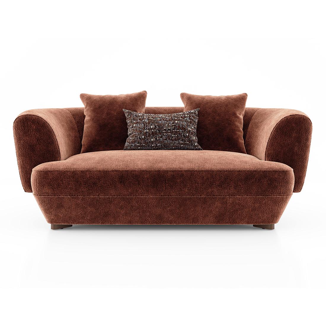 Brie 2 Seater Fabric Sofa In Terracotta Colour