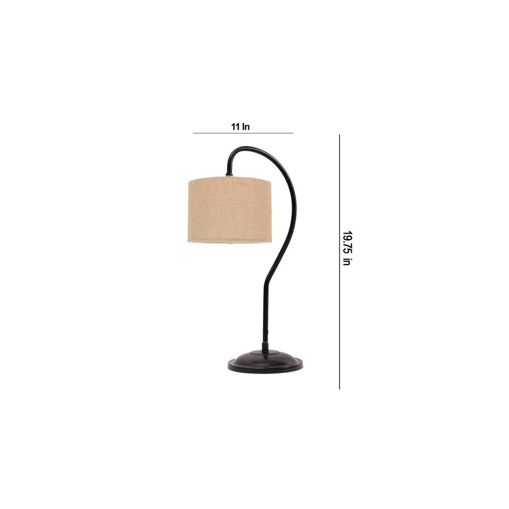 Beige Jute Curvy table lamp with Iron Base (SP08)
