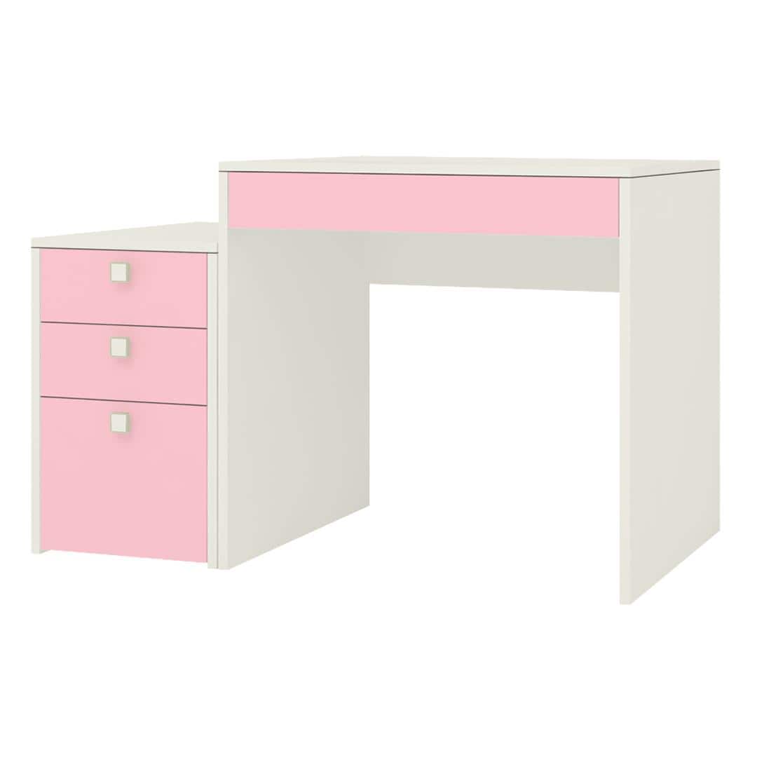 Eskada Kids Study Desk cum Printer Table with 4 Drawers in English Pink Colour