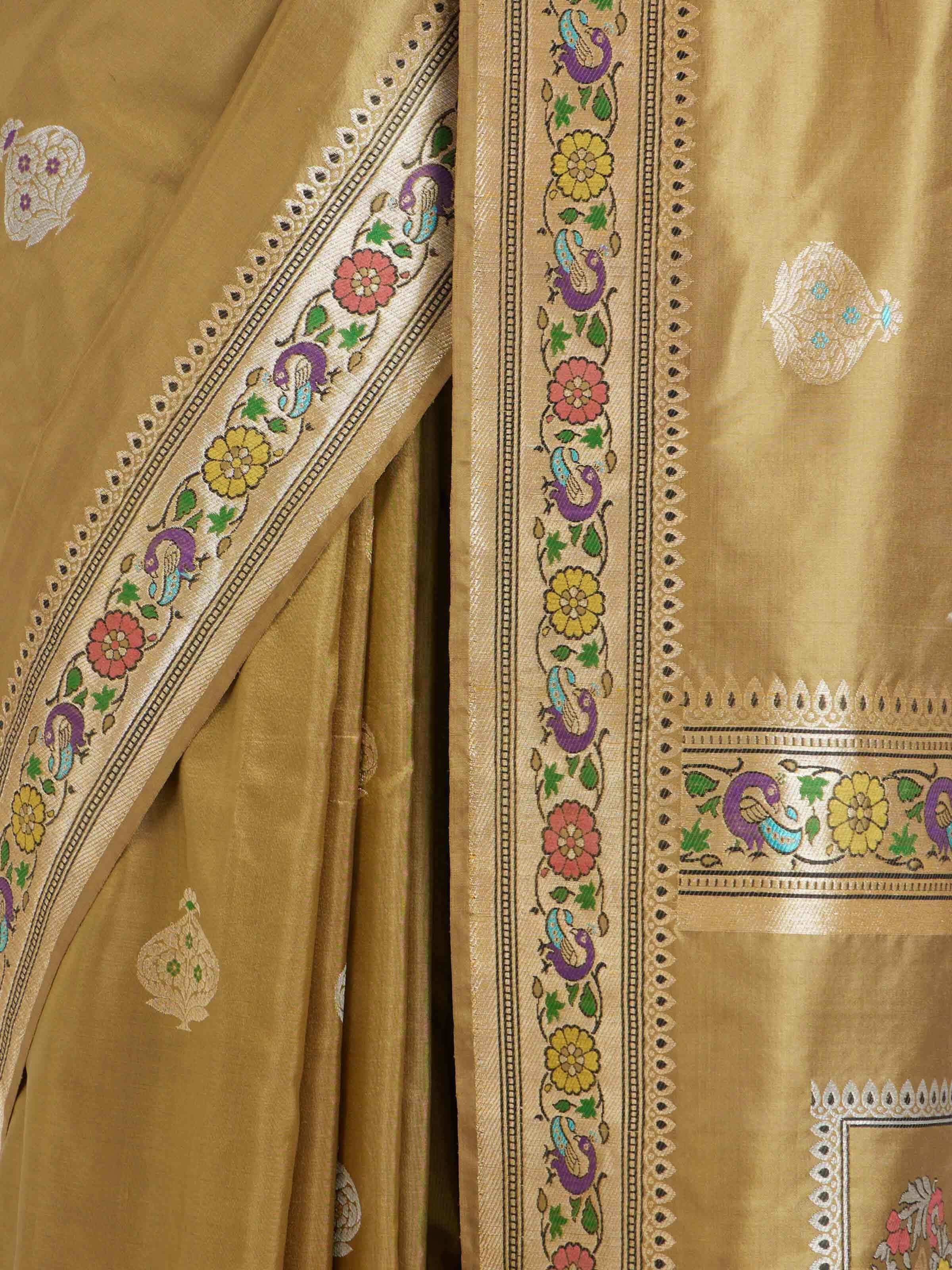 Green Ashavali Brocade Silk Saree