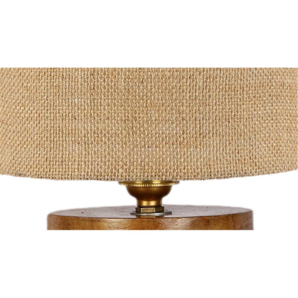 Cullen Beige Jute table lamp with Natural Wood Base