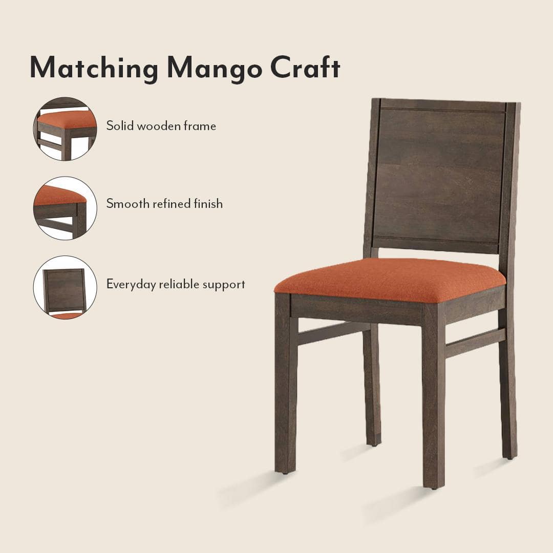 Atlas Solid Wood 6 Seater Dining Table with Atlas Dining chair Set