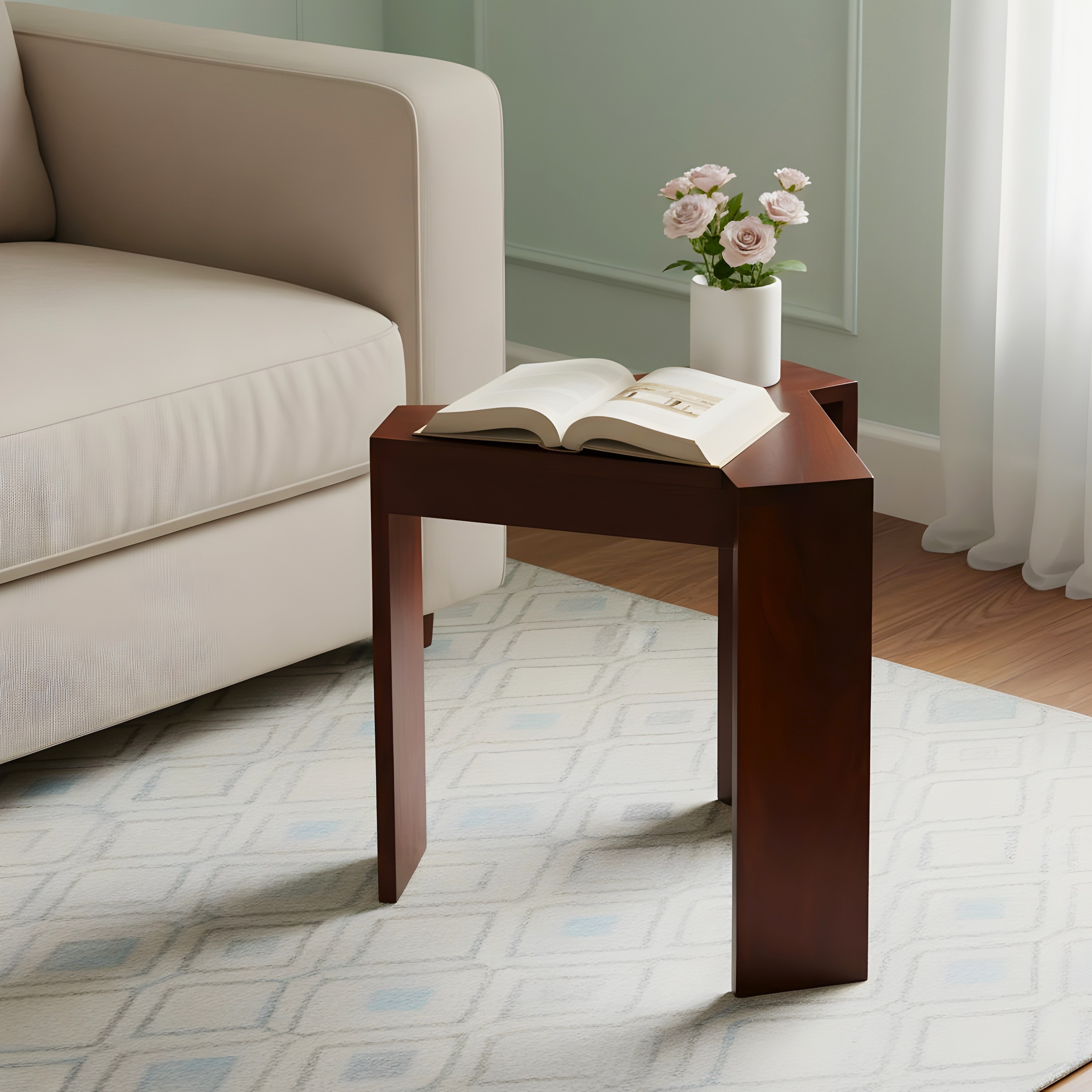 Ikiriya Sheesham Wood Contemporary Side Table in Honey Finish