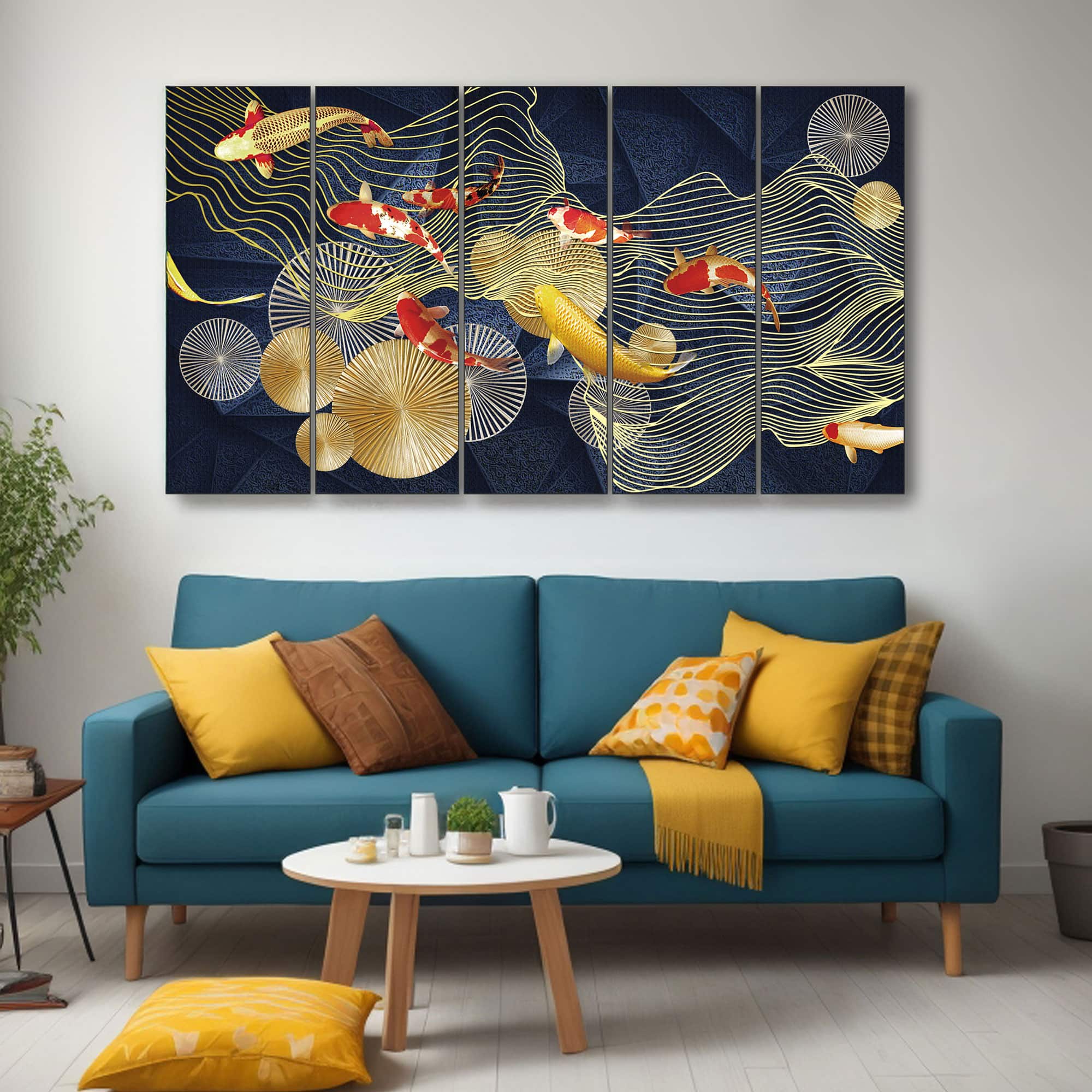 The Castle Decor Abstract Art Wall Painting Wooden Framed 27x48 Inch (Style 2) - The Castle Decor
