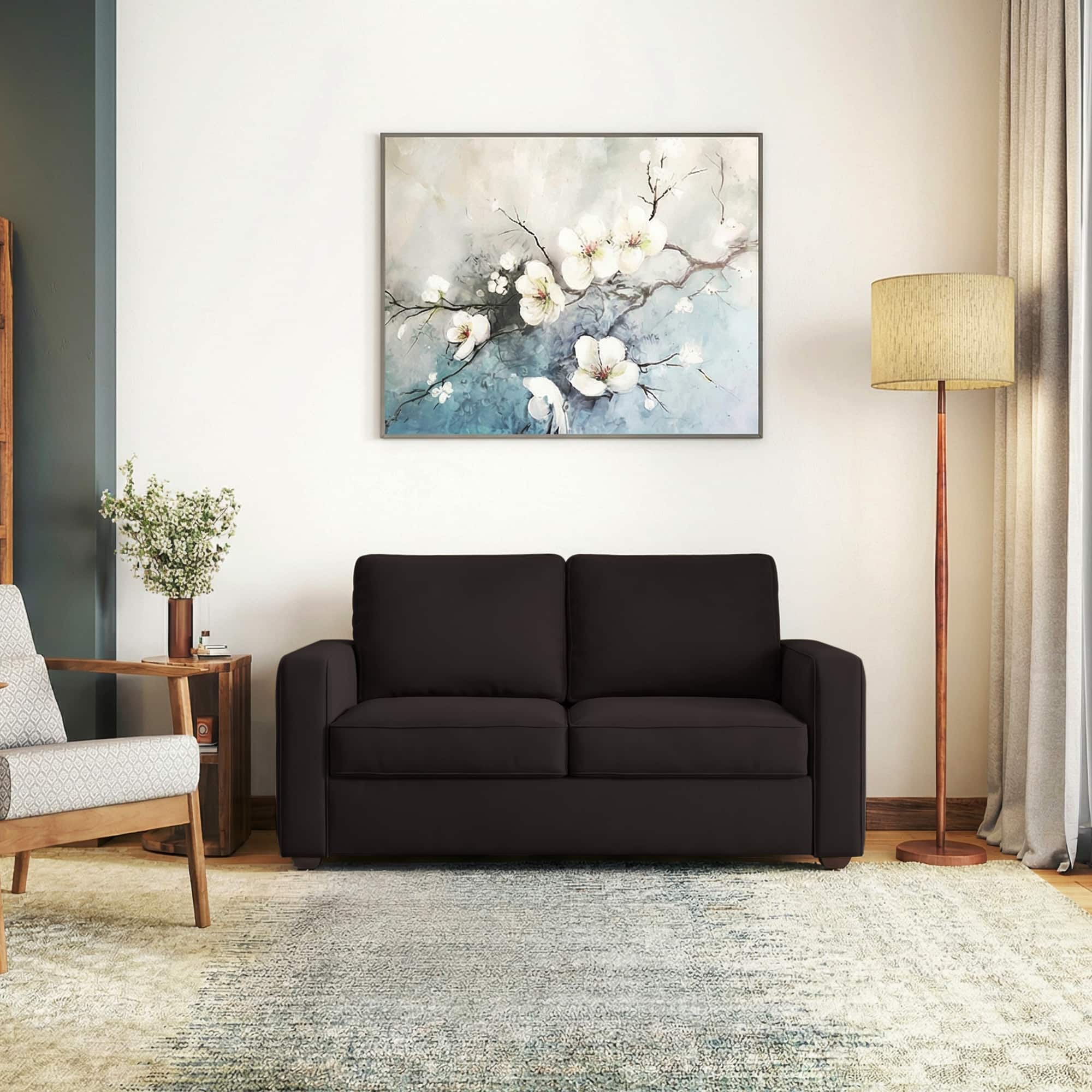 Apollo Compact 2 Seater  Fabric Sofa In Deep Brown Velvet Colour
