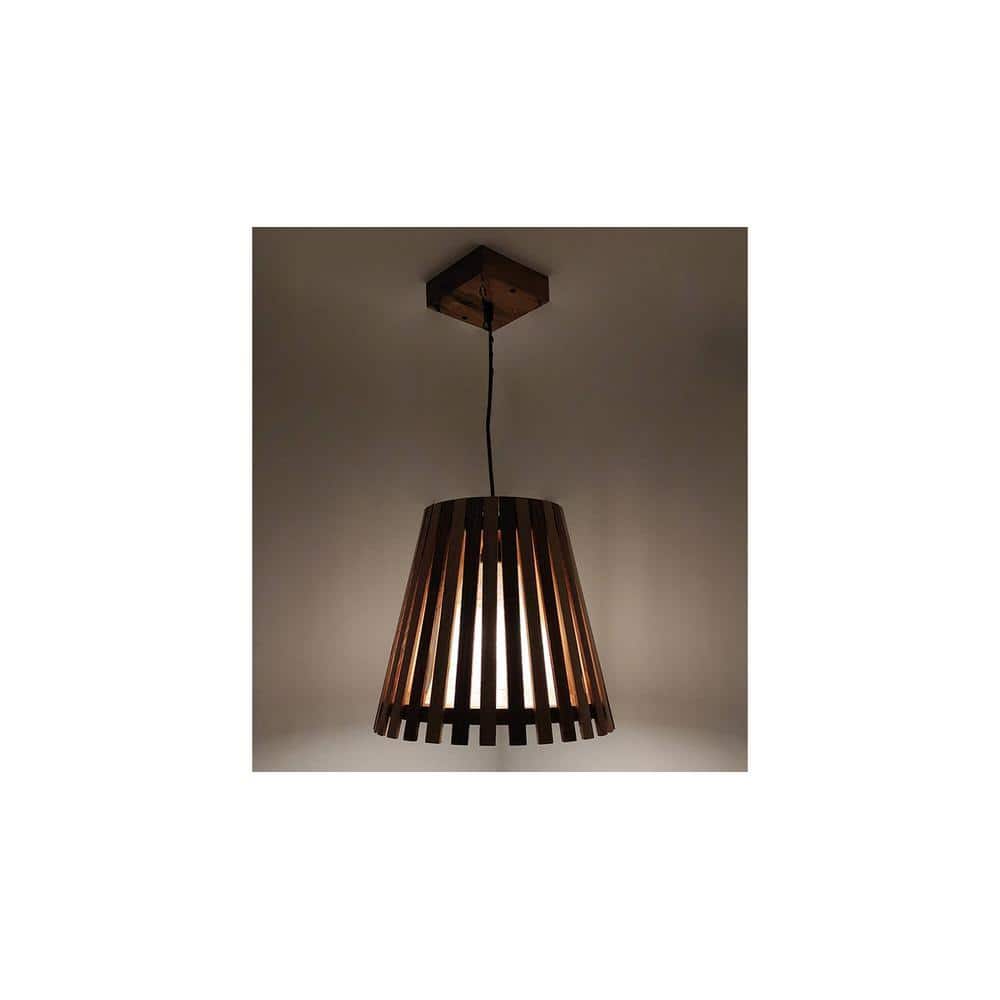 Soyuz Brown Solid Wood Single Hanging Light
