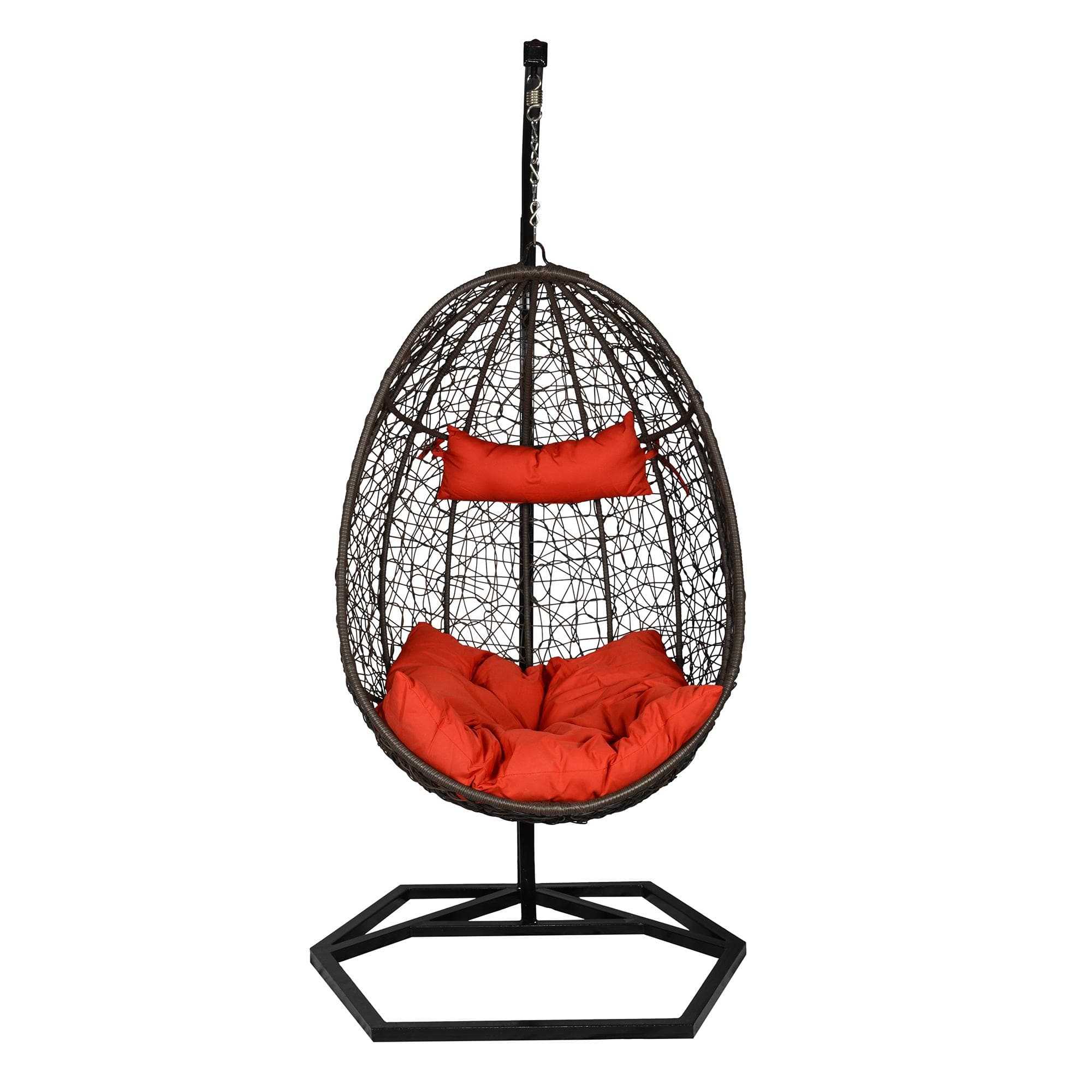 Bern Wicker Swing In Black And Brown Color