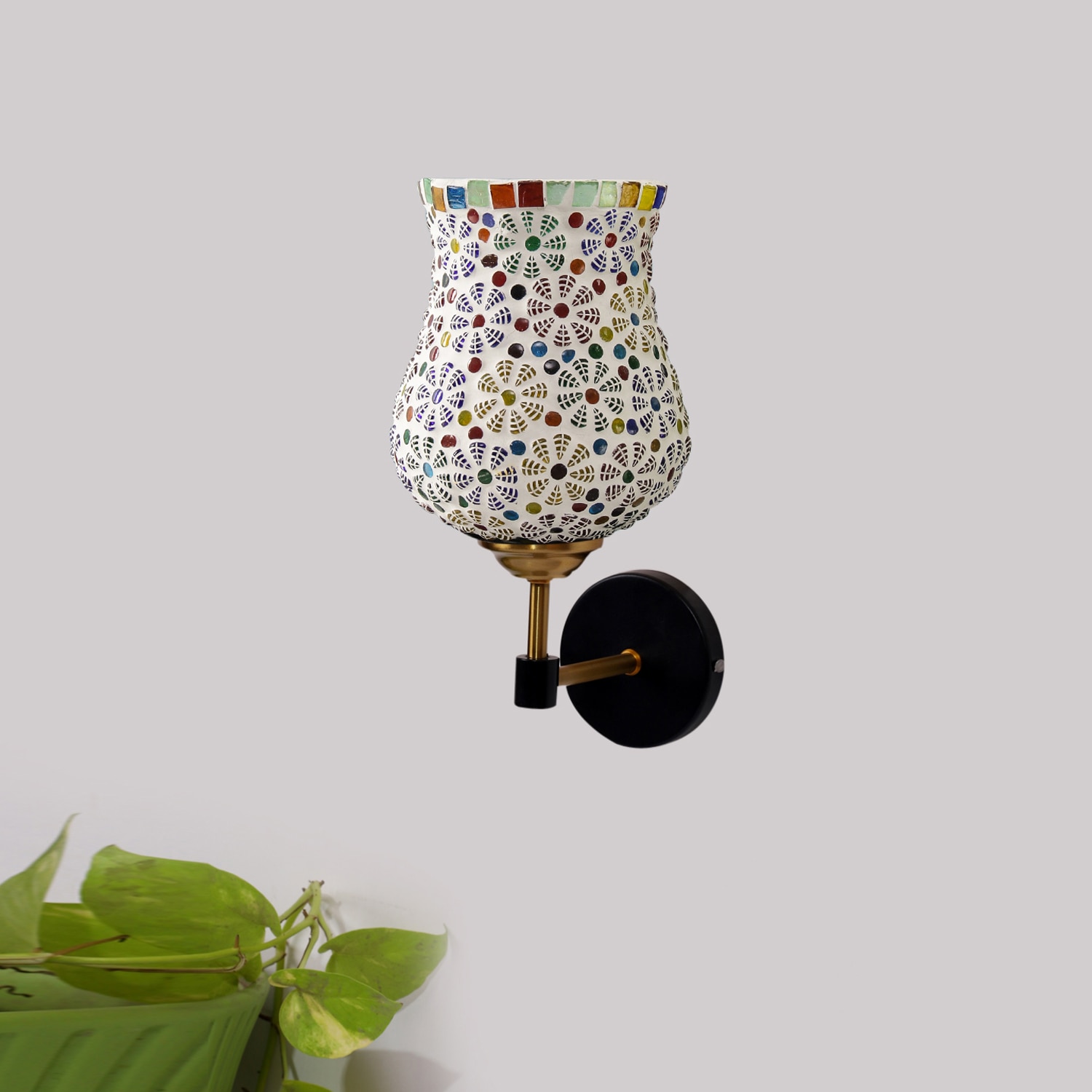 Devansh Metal Electric Wall Light in Black Colour with Multi Shade Count of 1 Light - Devansh