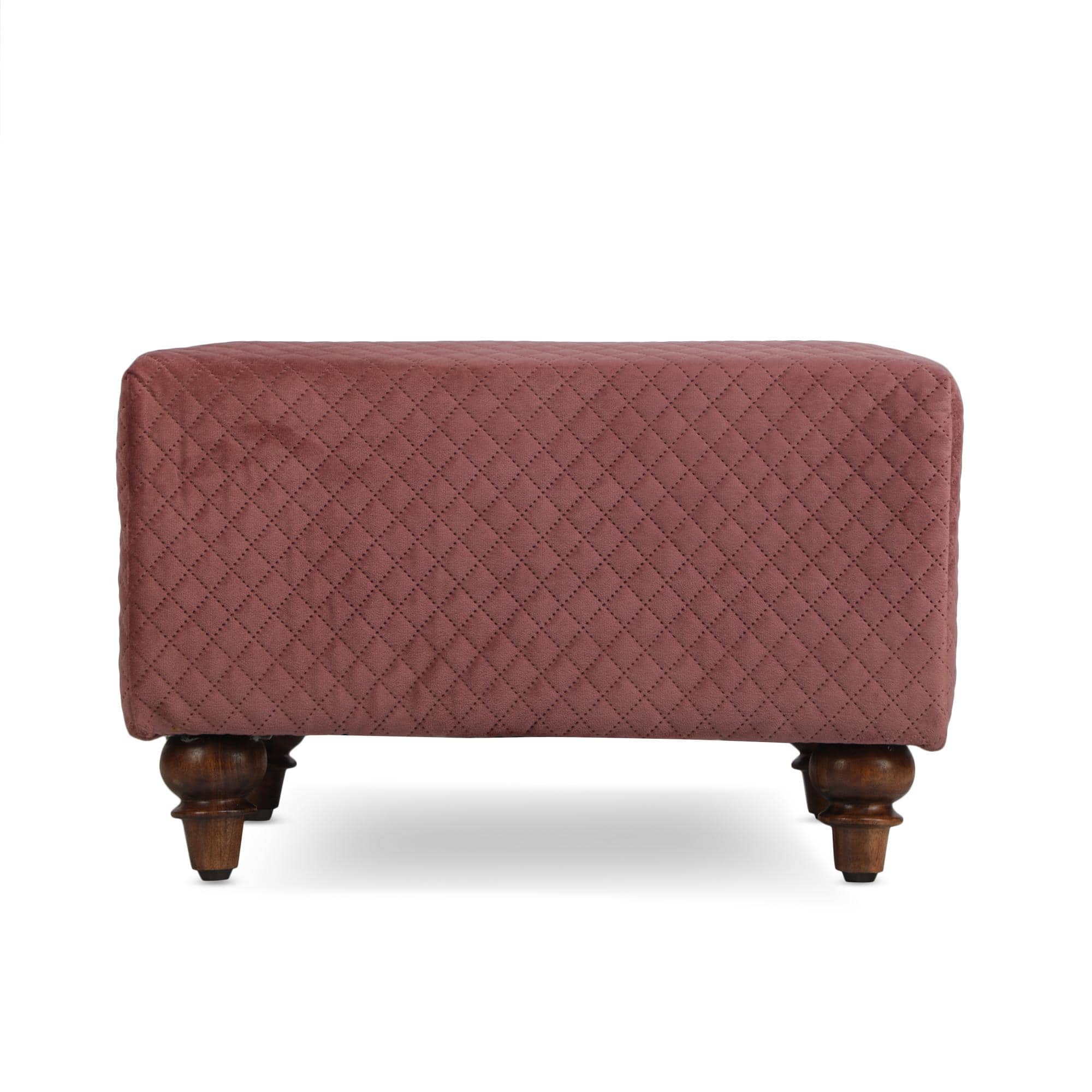 Lucian Solid Wood  Ottomon in  Pink Colour