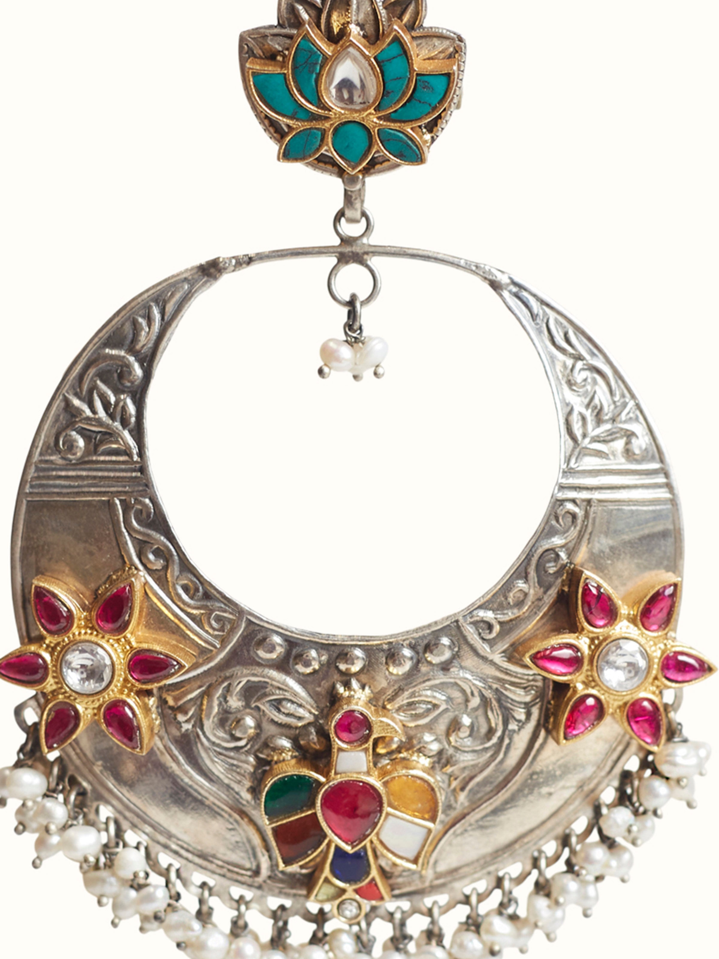 Detail shot of Silver Smithing Chandbalis