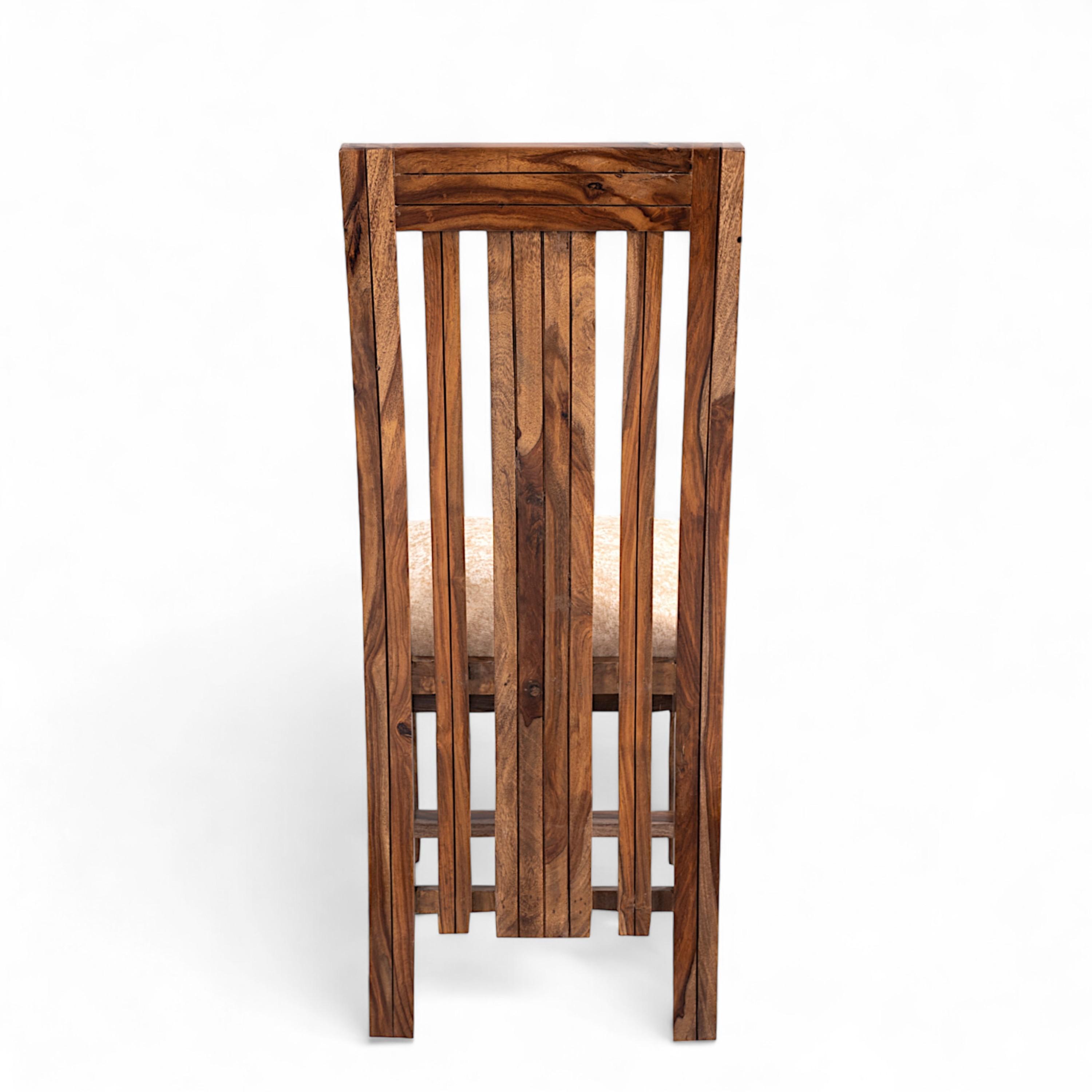 Columbus Sheesham Wood Dining Chair Set of 2 in Teak Finish