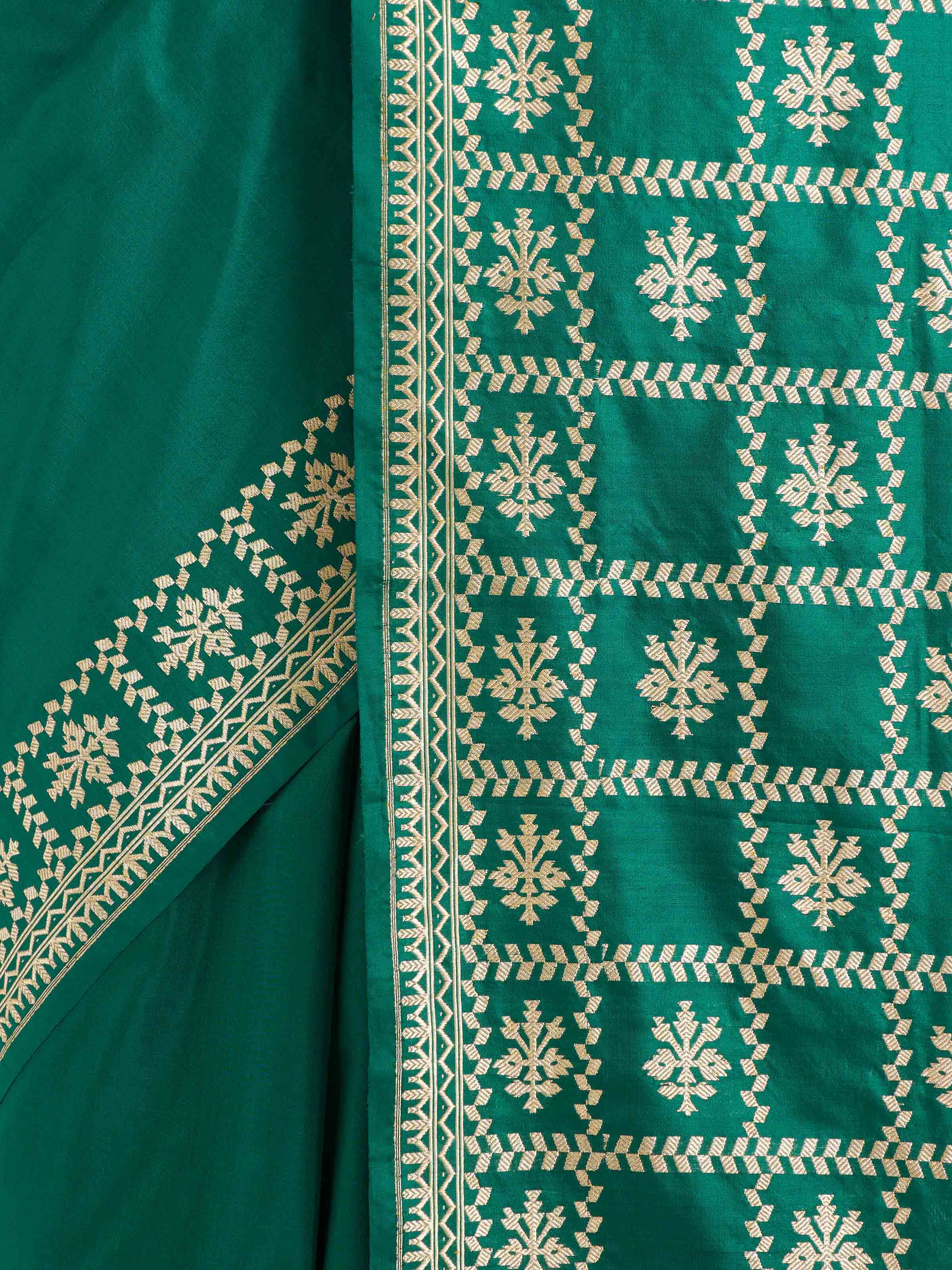 Green Mulberry Katan Silk Banarasi Saree