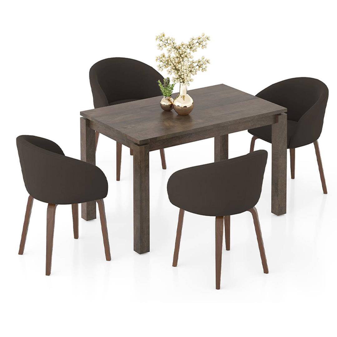 Atlas Solid Wood 4 Seater Dining Table With Meryl Lounge Chairs