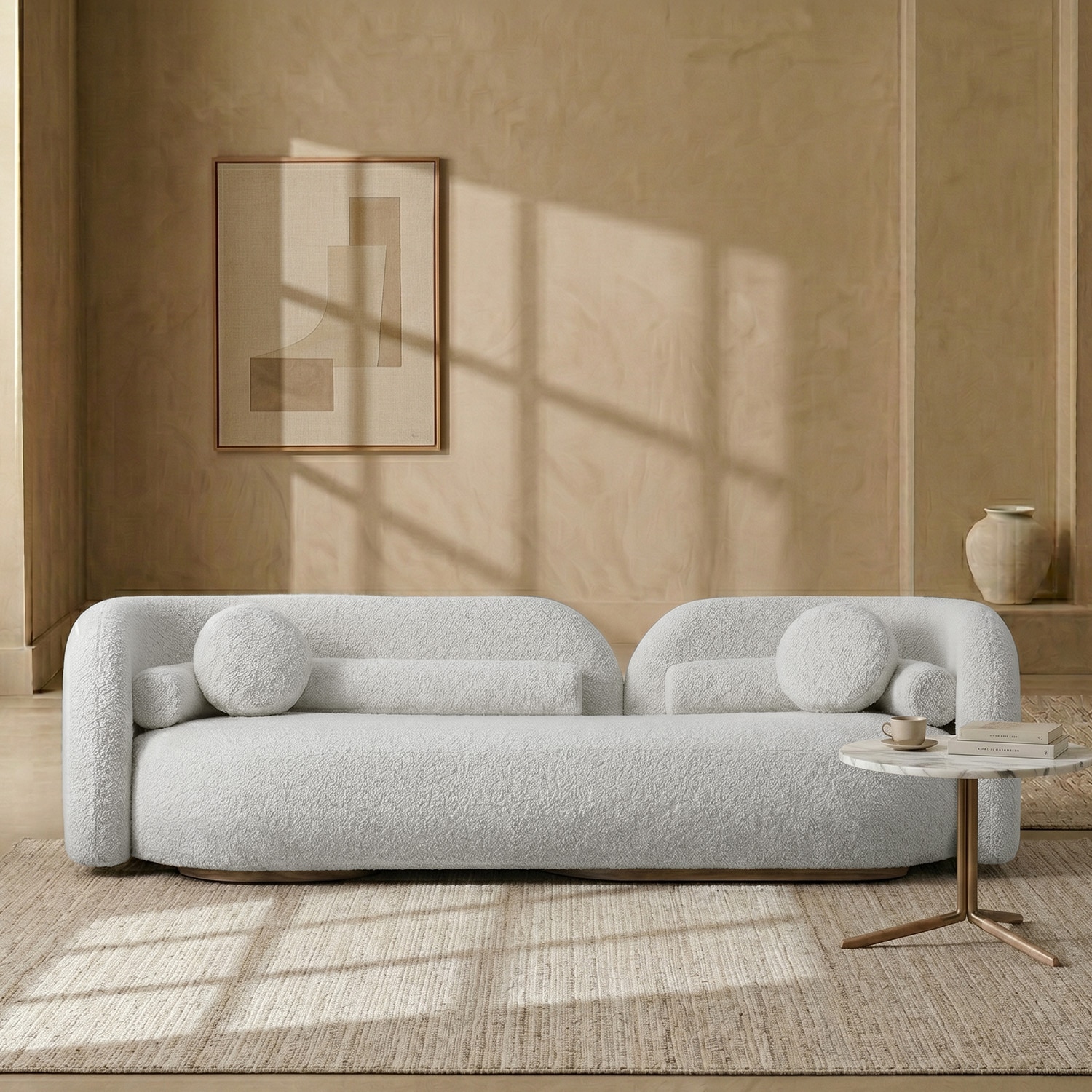 Lavishlounge Wood 3 Seater With Upholstery Non Storage Sofa In White Colour - Nestroots
