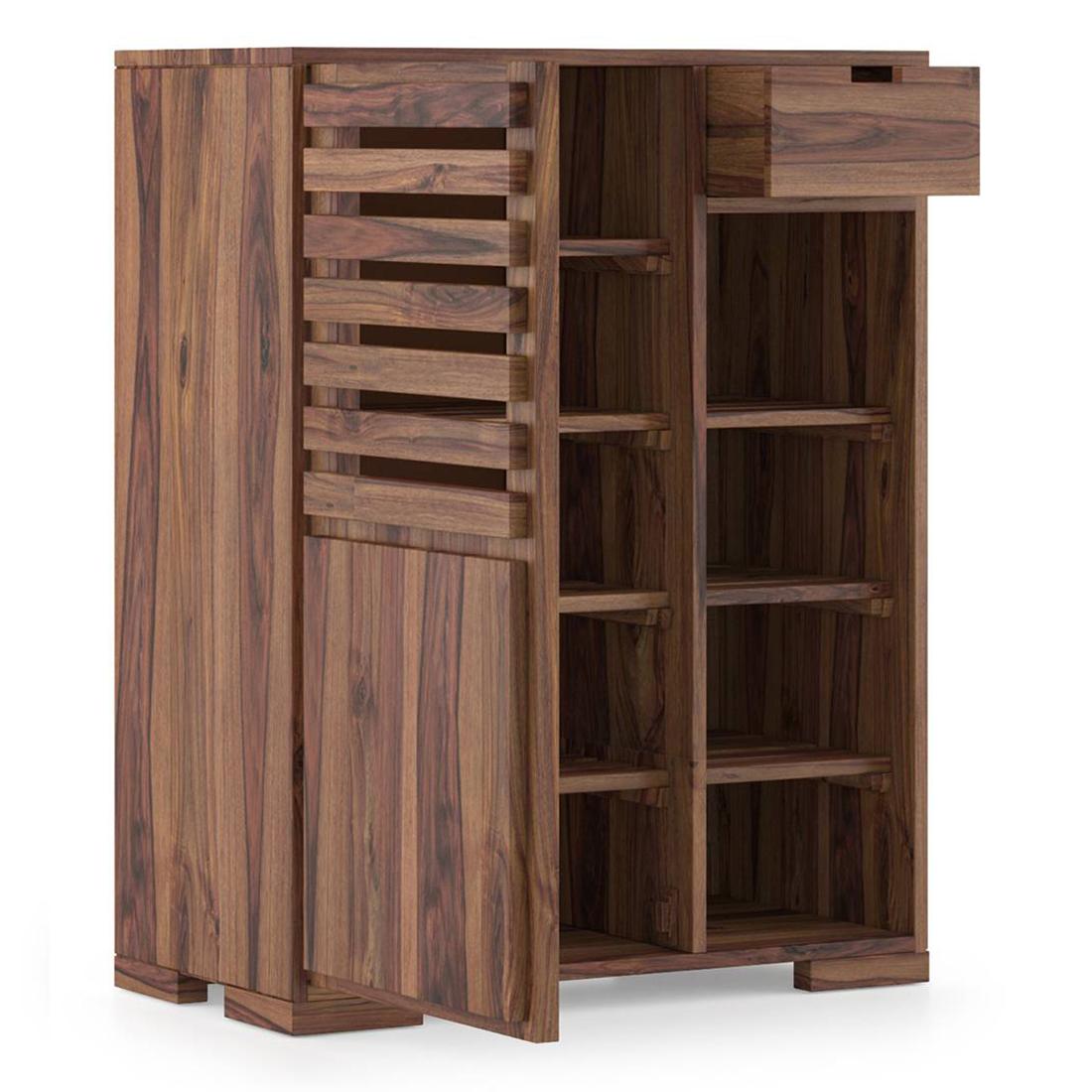 Madden 14 Pair Shoe Rack in Teak Finish