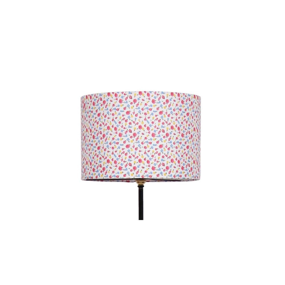 Frankie Multicolour Fabric Floor Lamp with Black Iron Base