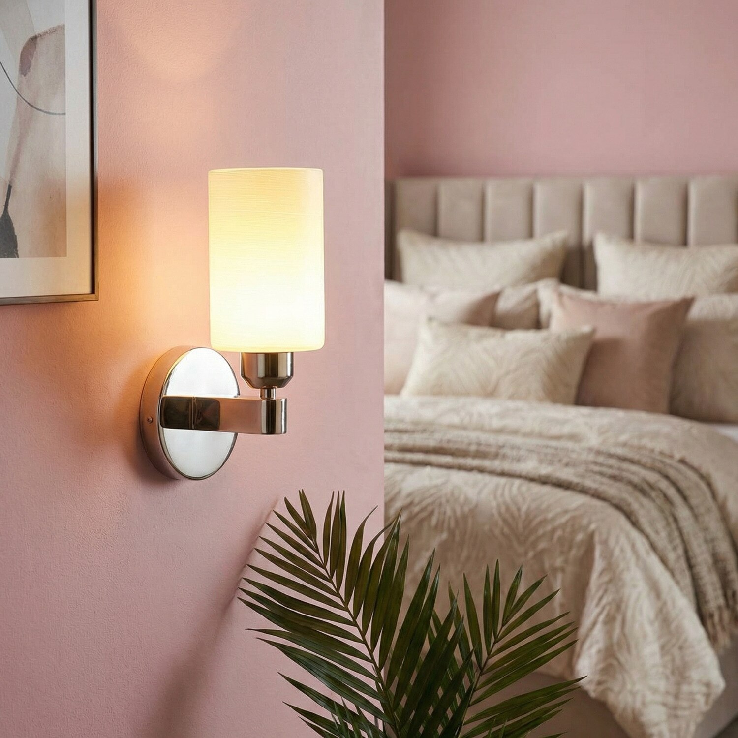 Eliante Modern Wall Lights Mild Steel & Glass Material Gold & Cream Finish
