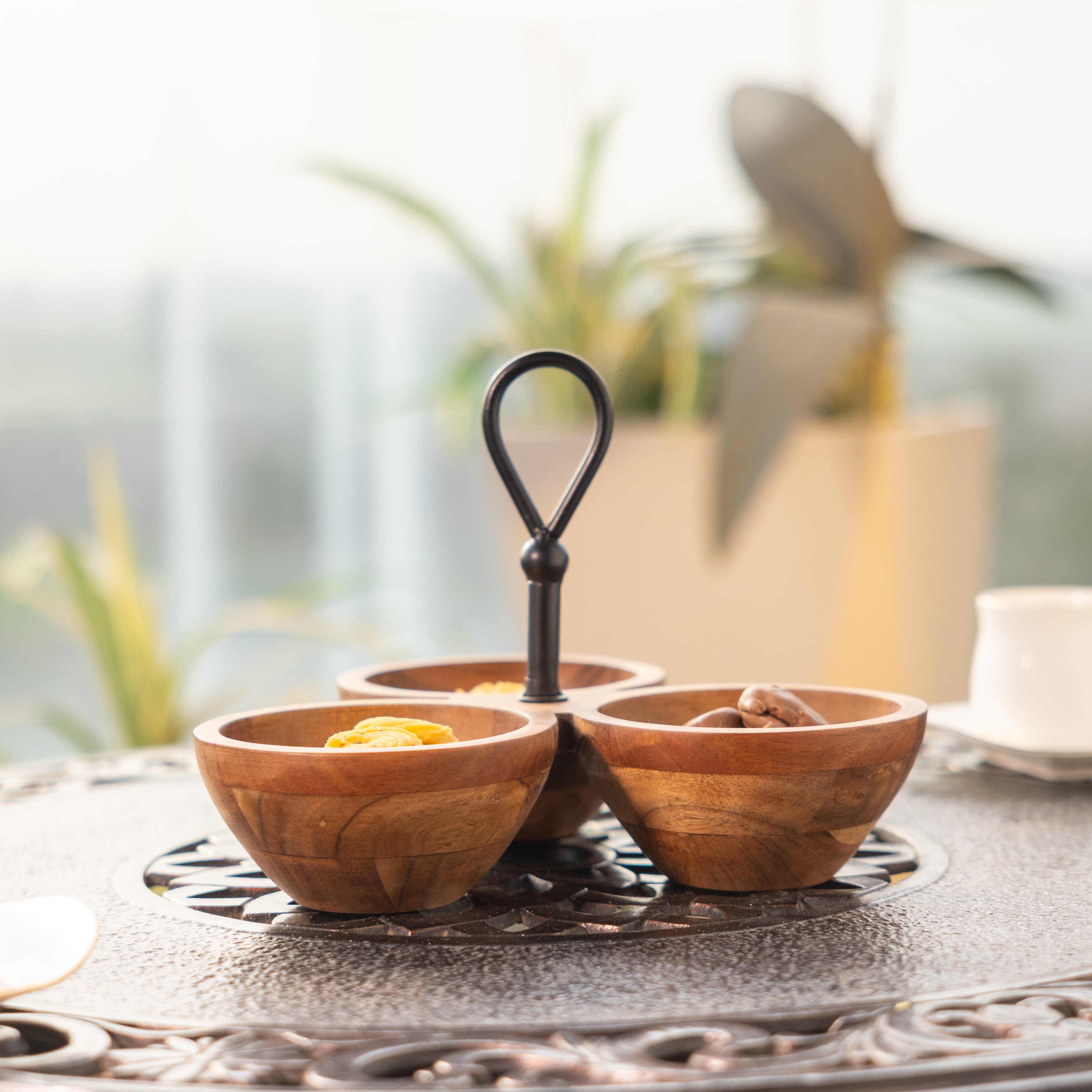 Ireka Home Munch Trio Acacia Wood Snack Bowl Set – Set of 3 - Ireka Homes