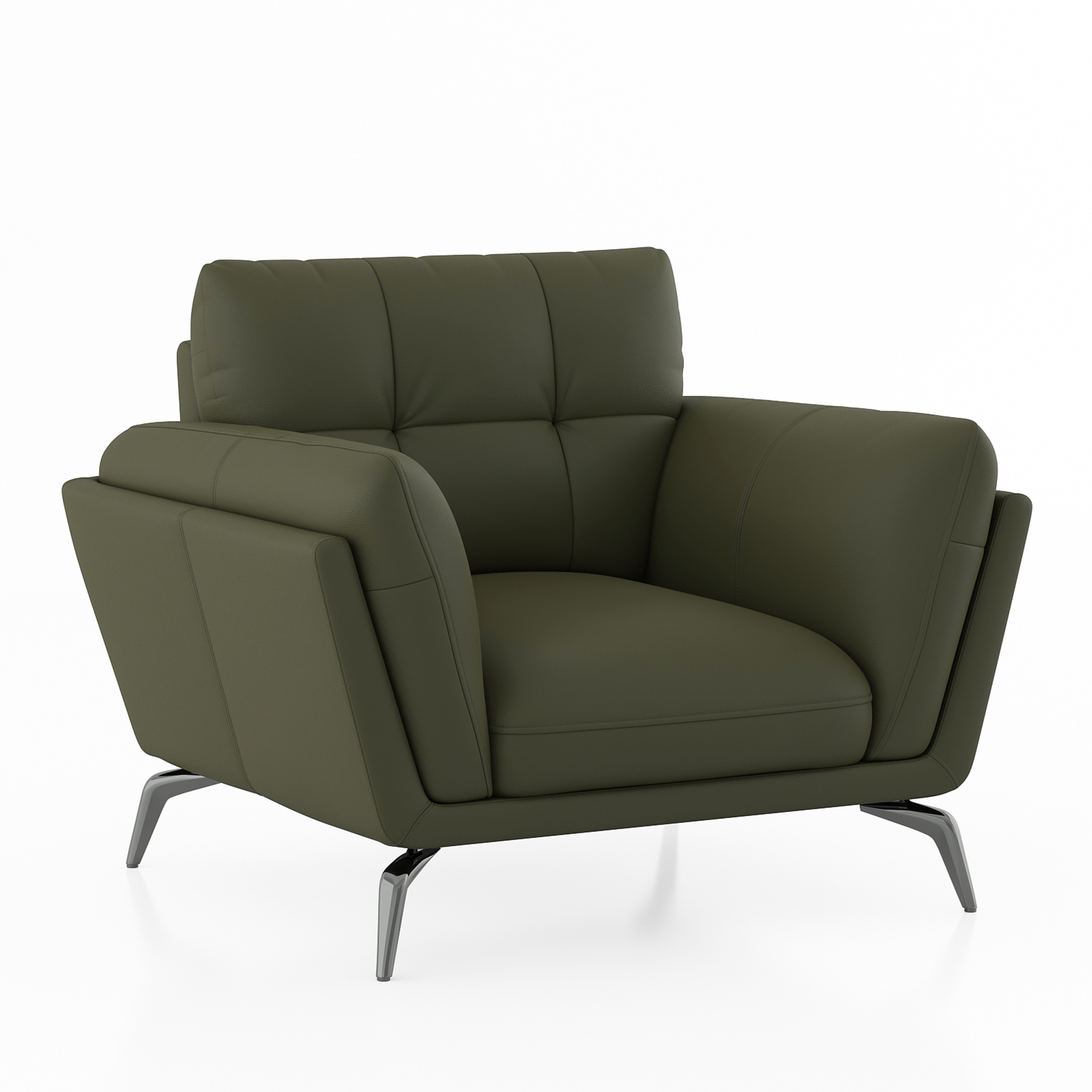 Vetra 1 Seater Leather Sofa In Olive