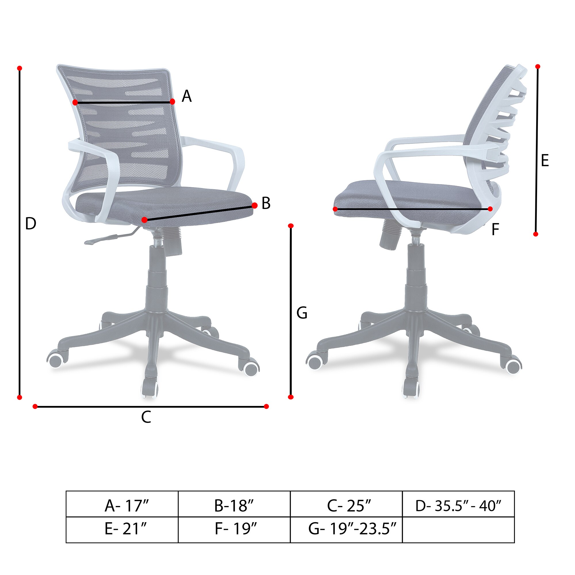Xxeana Mid Back Ergonomic Chair in Black Colour