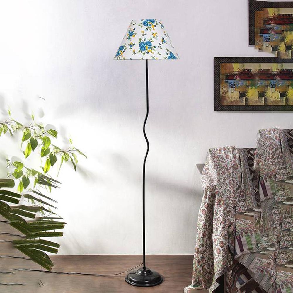Sloane Multi Cotton shade with Iron floor lamp
