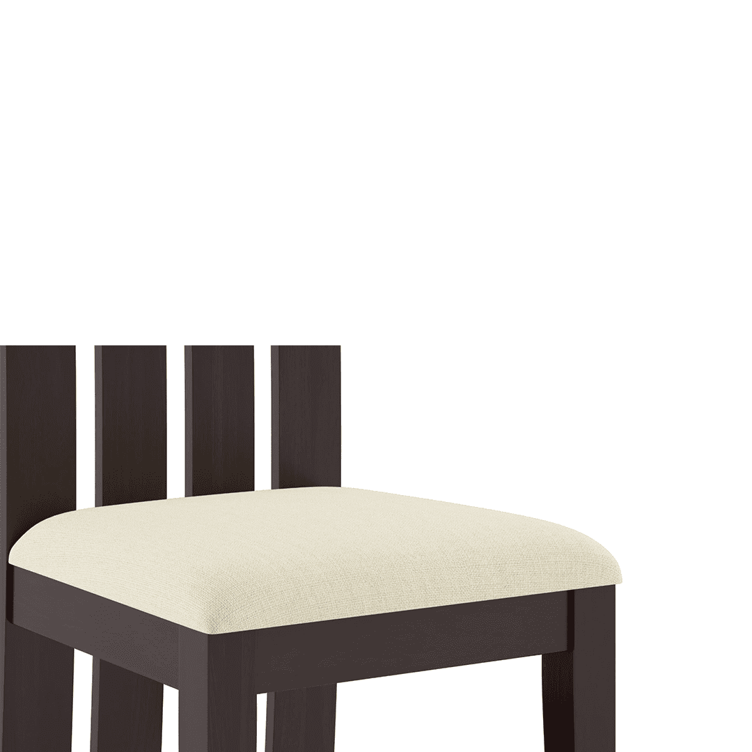 Sinai Dining Chair Set Of 2 In Mahagony Finish With Camilla Ivory Colour
