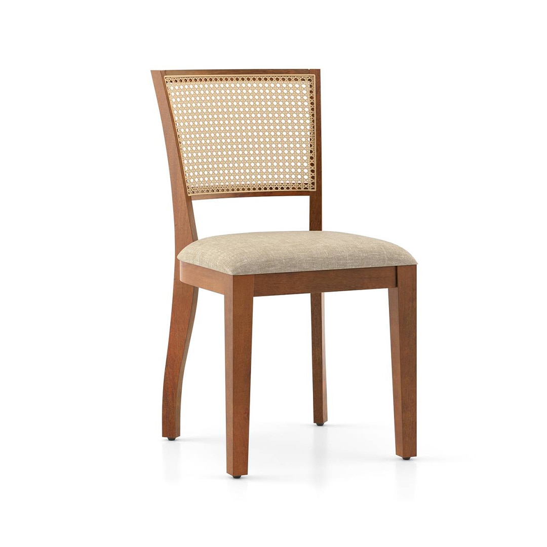 Brighton Square 4 Seater Dining Table With Reed Dining Chairs Set