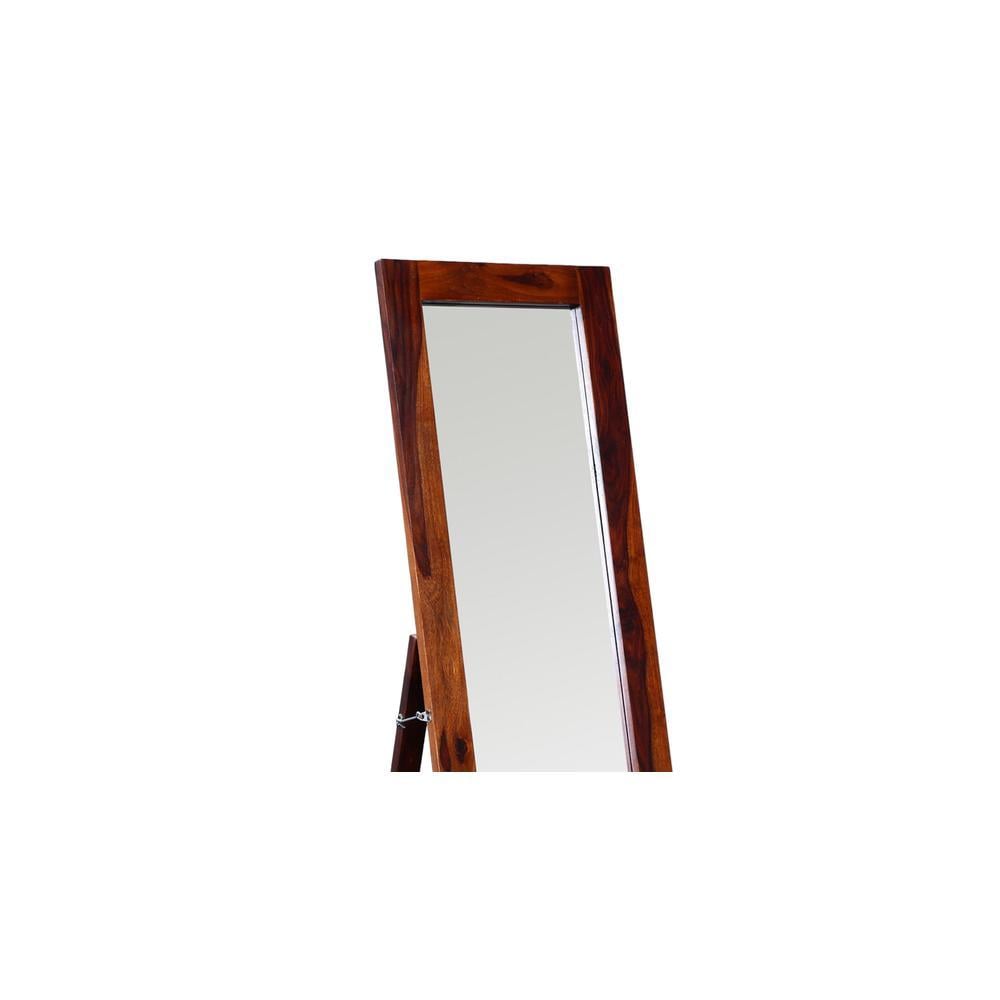 tolstoy solid wood standing mirror in honey oak colour