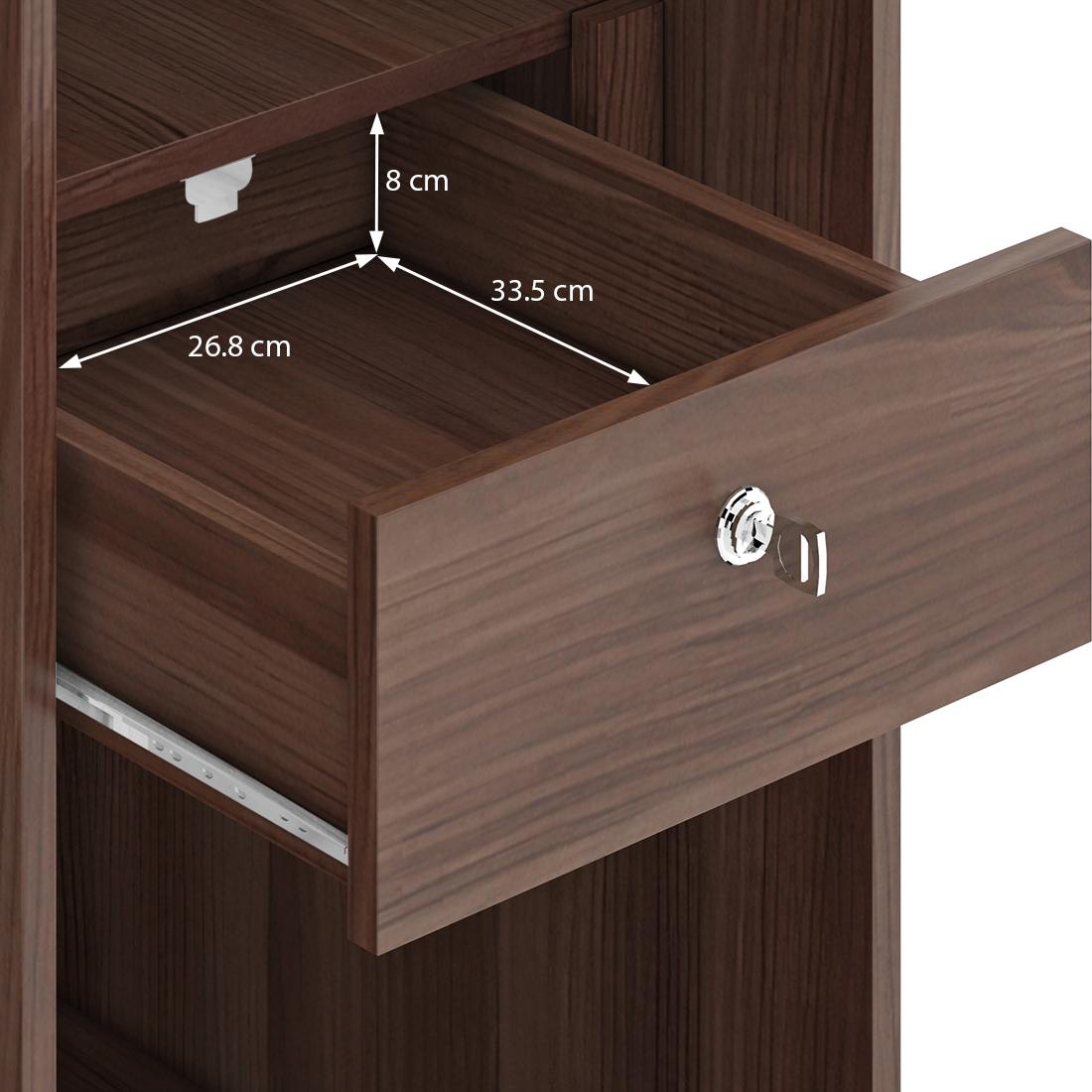 Hilton 4 Doors 2 Drawers Wardrobe With Mirror and Lock - Chestnut Acacia