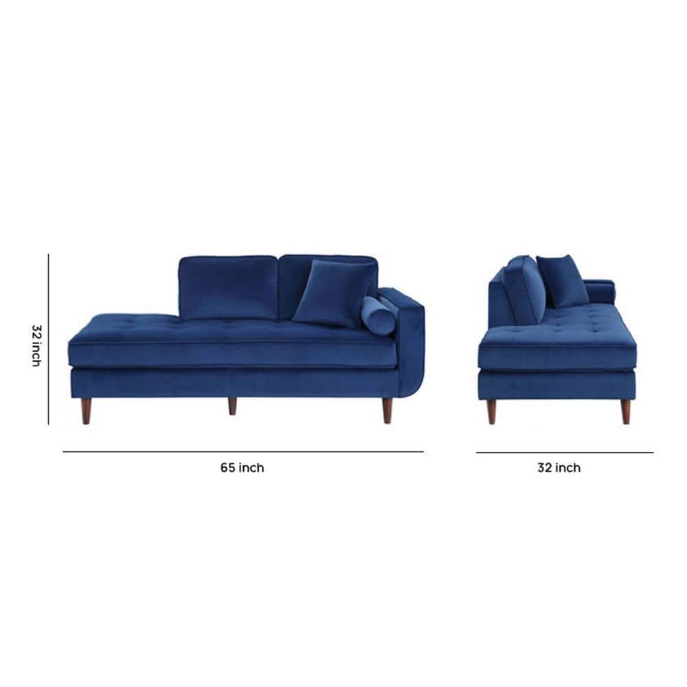 Mydril Velvet Chaise Launger in Navy Blue Colour
