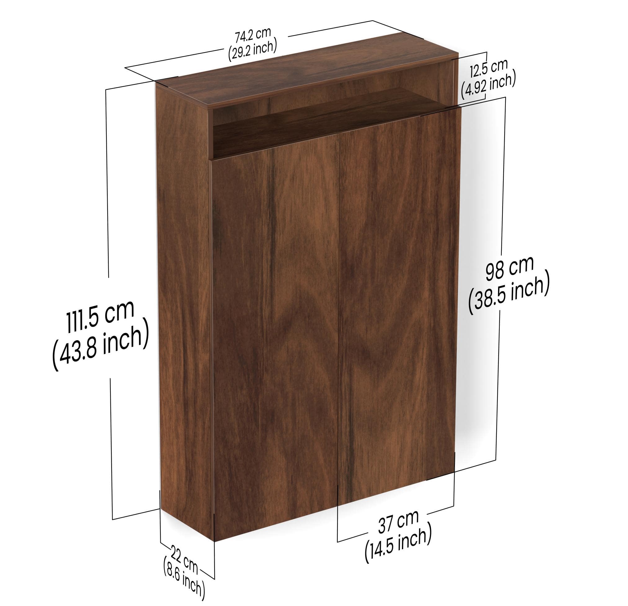 Whartin Engineered Wood Shoe Rack In Brown Maple Finish